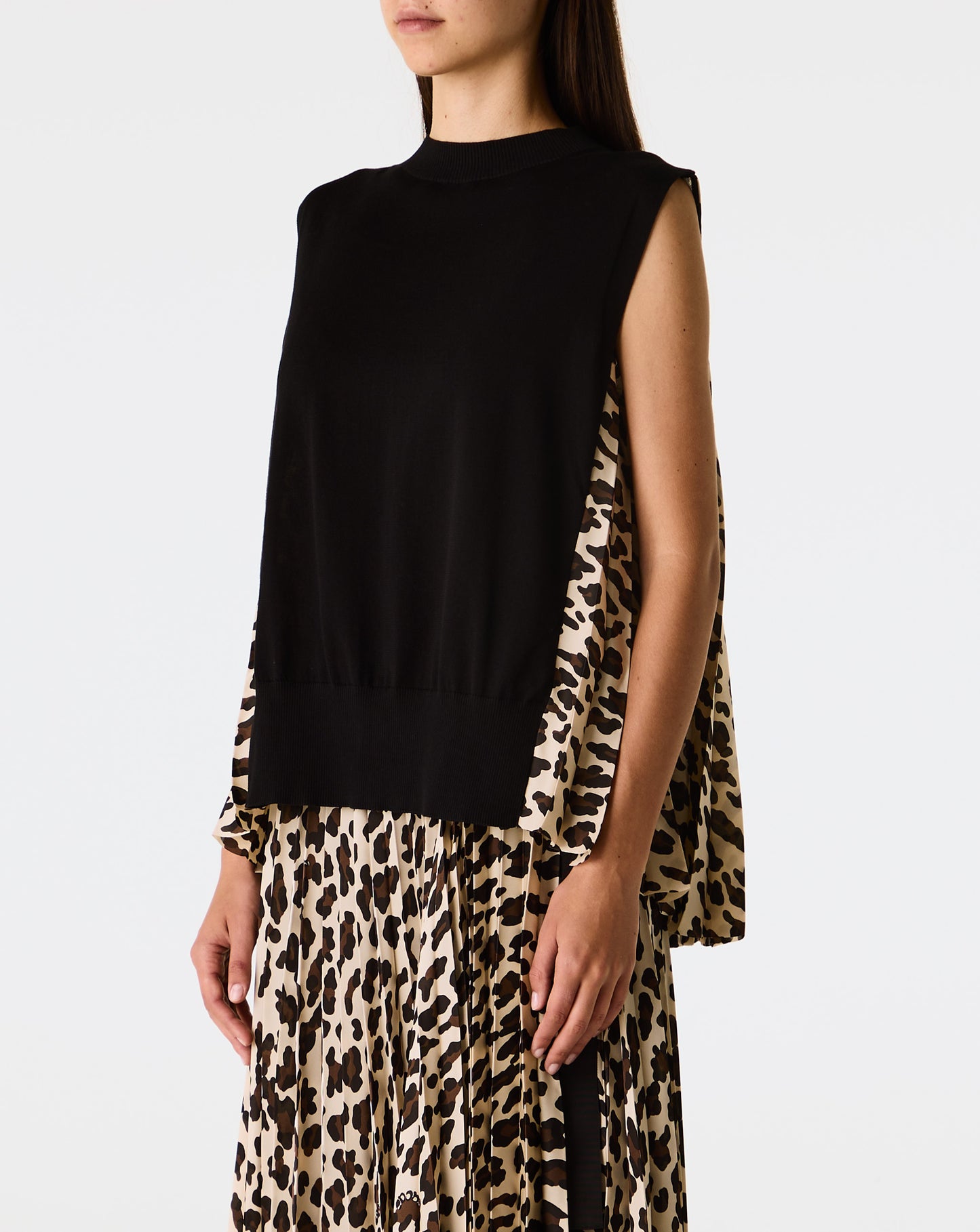 Leopard Print x Knit Pullover