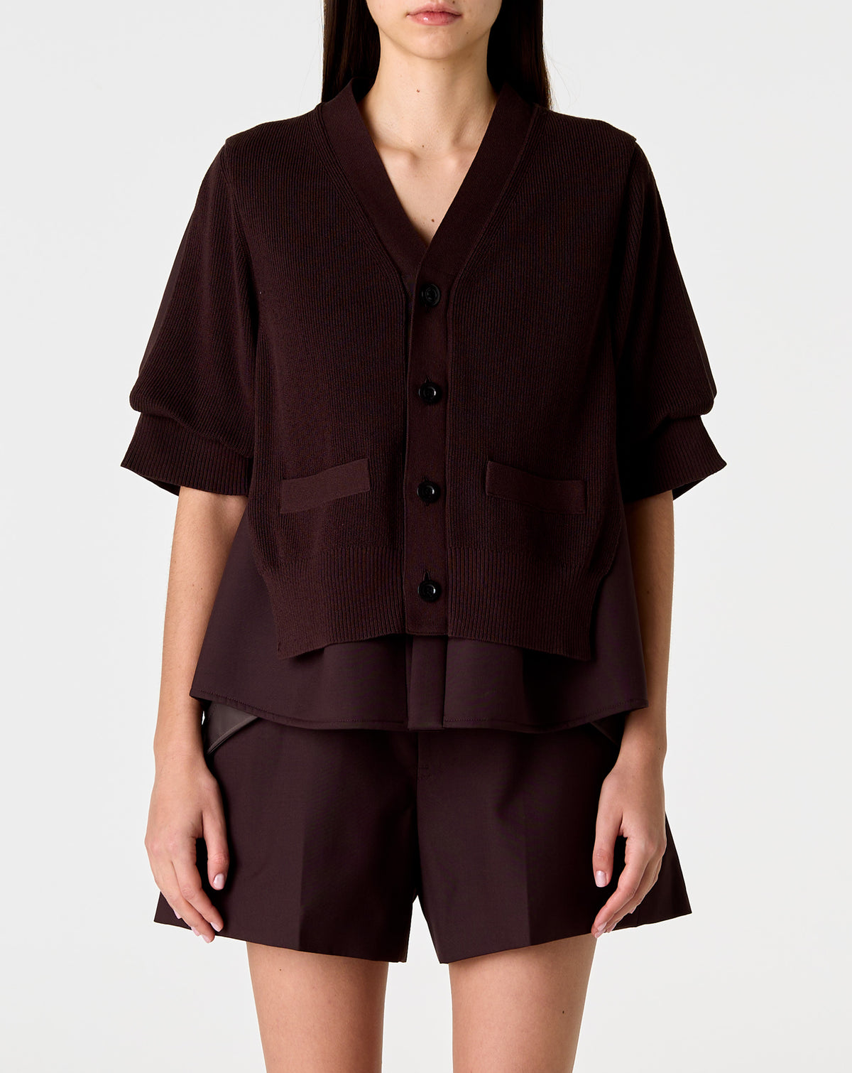 Suiting Mix Knit Cardigan