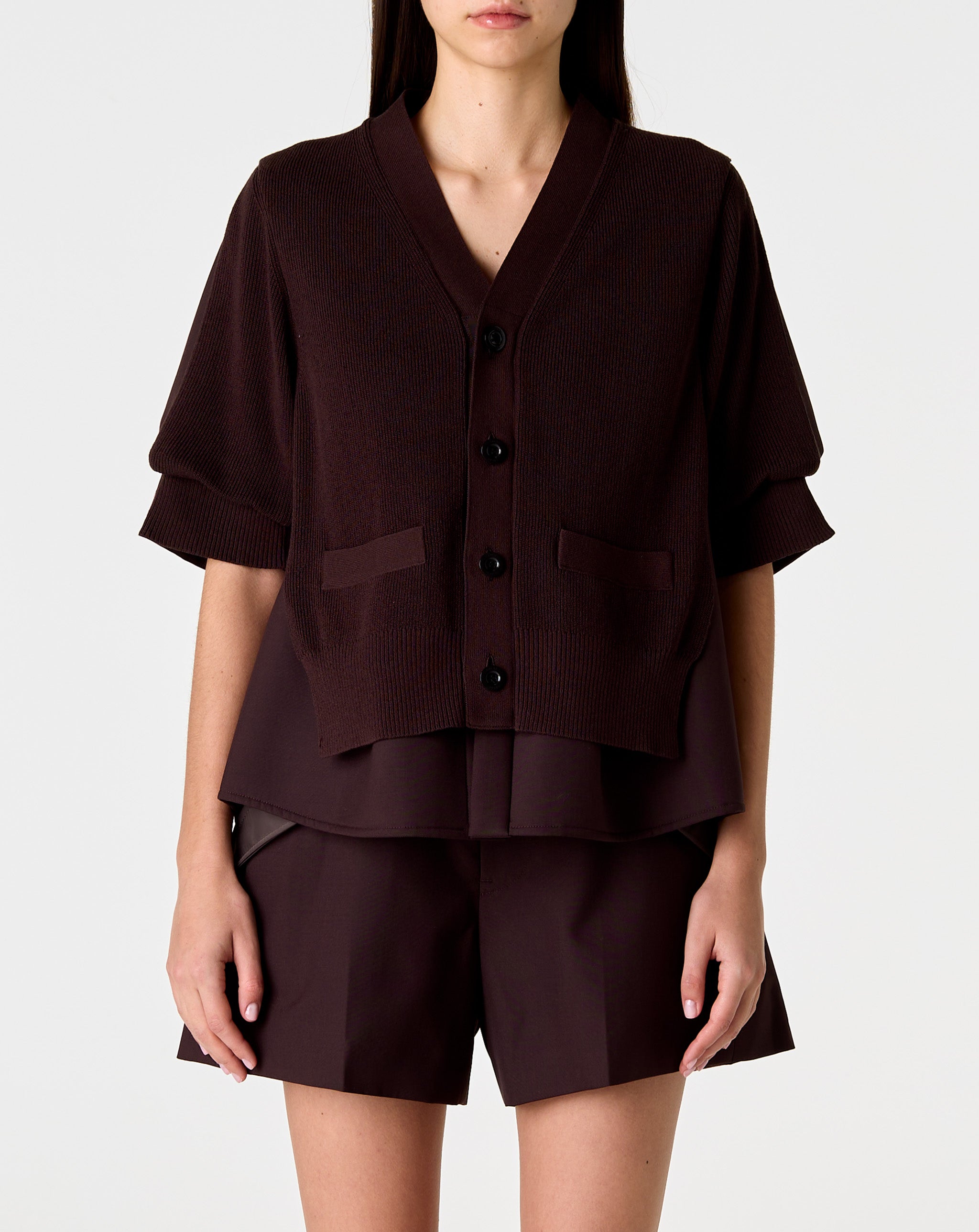 Suiting Mix Knit Cardigan