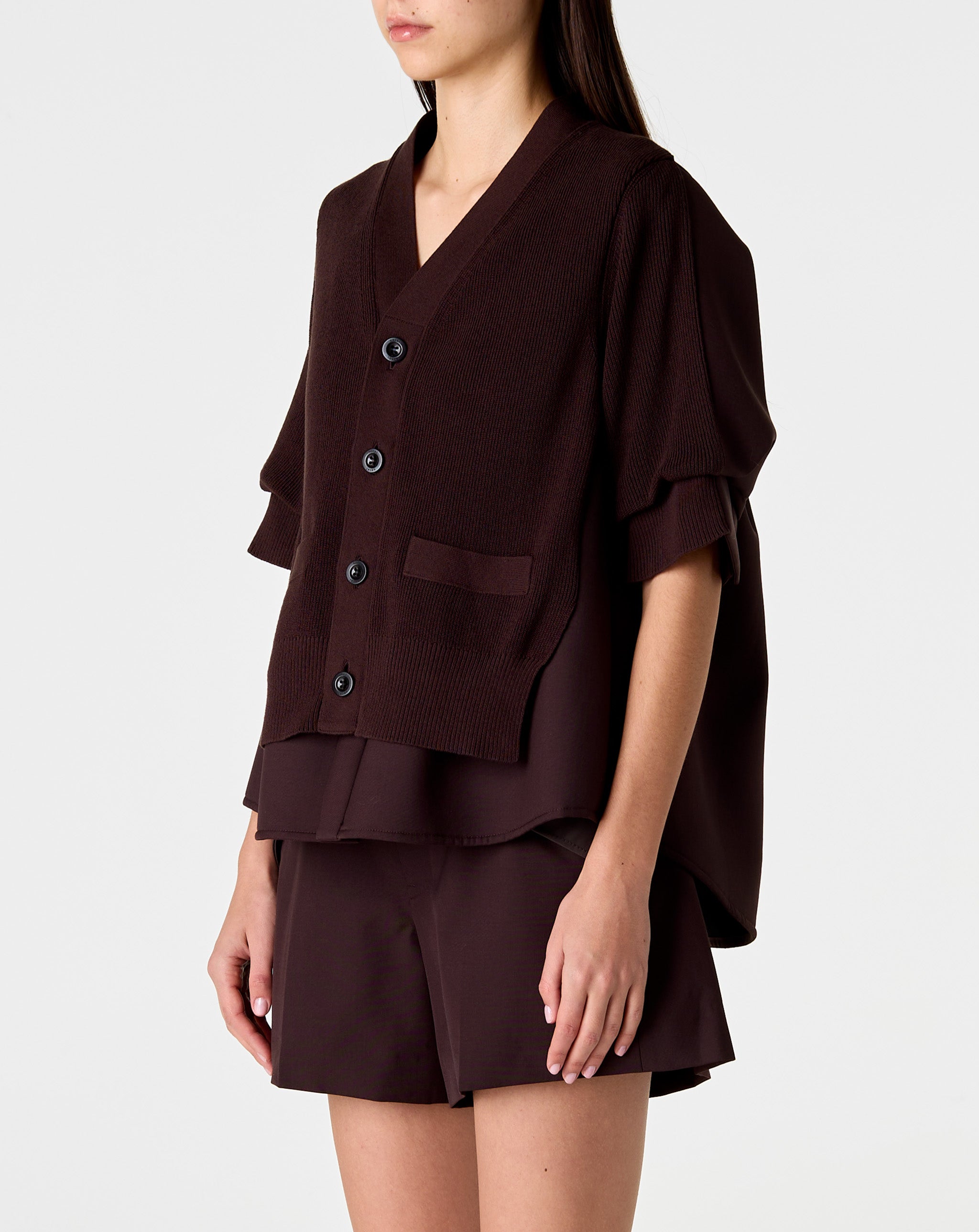 Suiting Mix Knit Cardigan