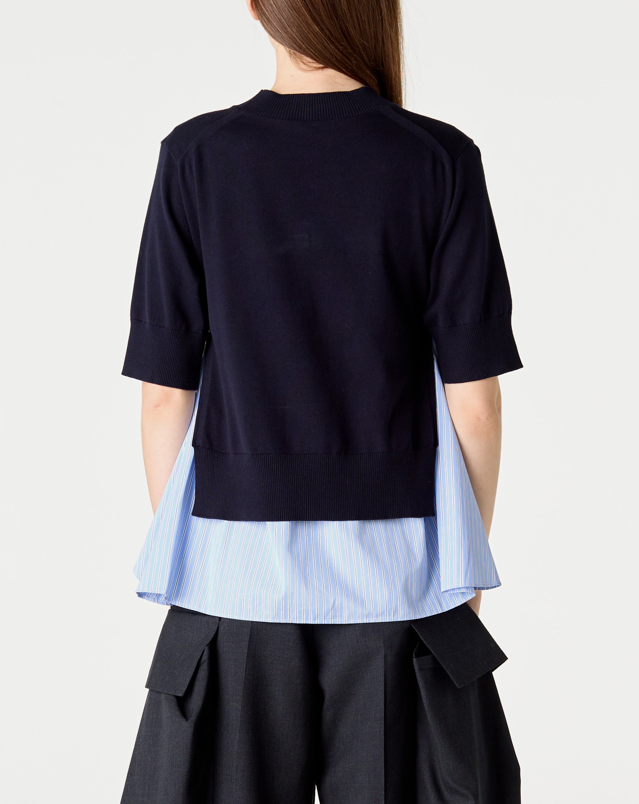 Poplin X Knit Pullover