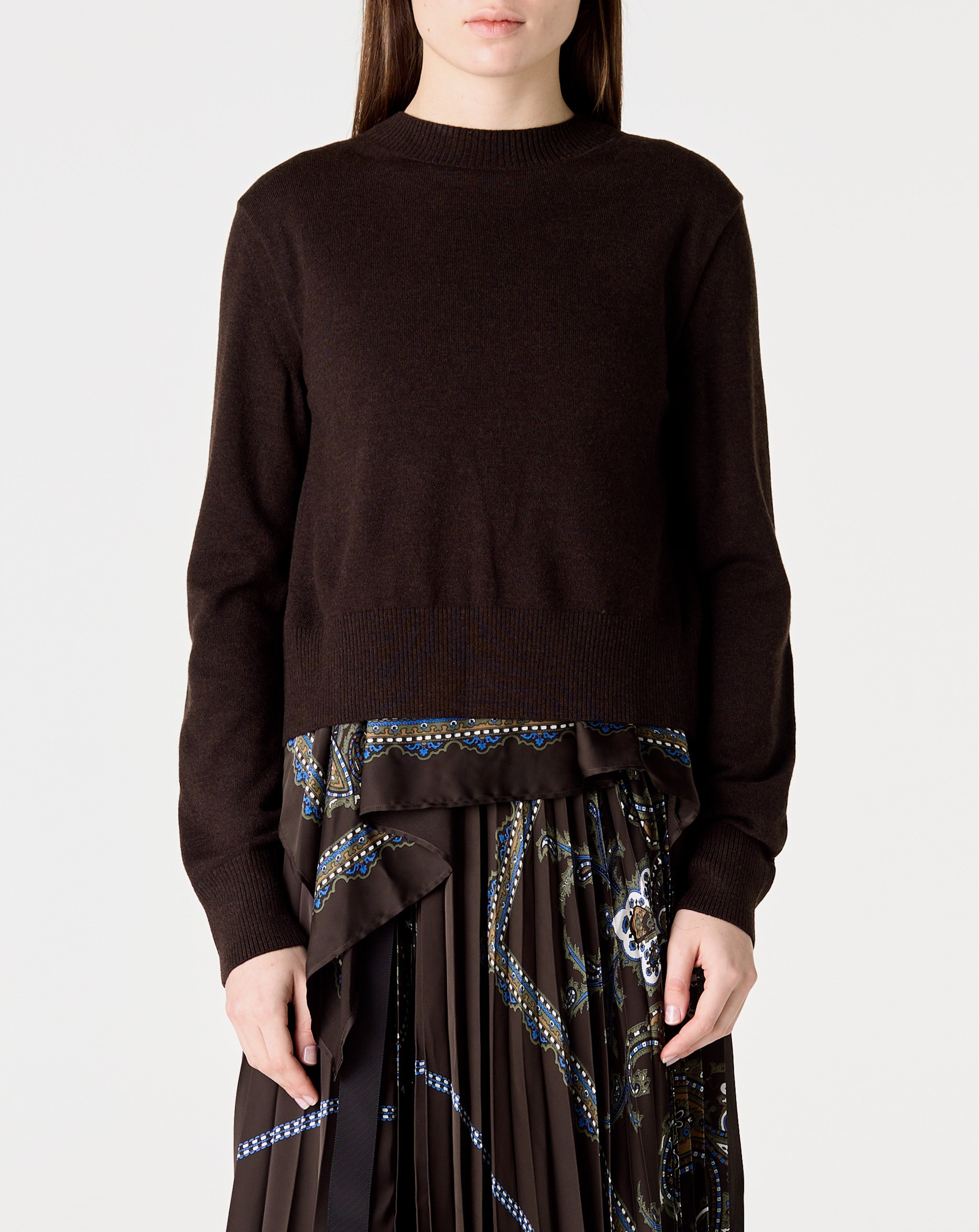 Paisley Print Knit Pullover