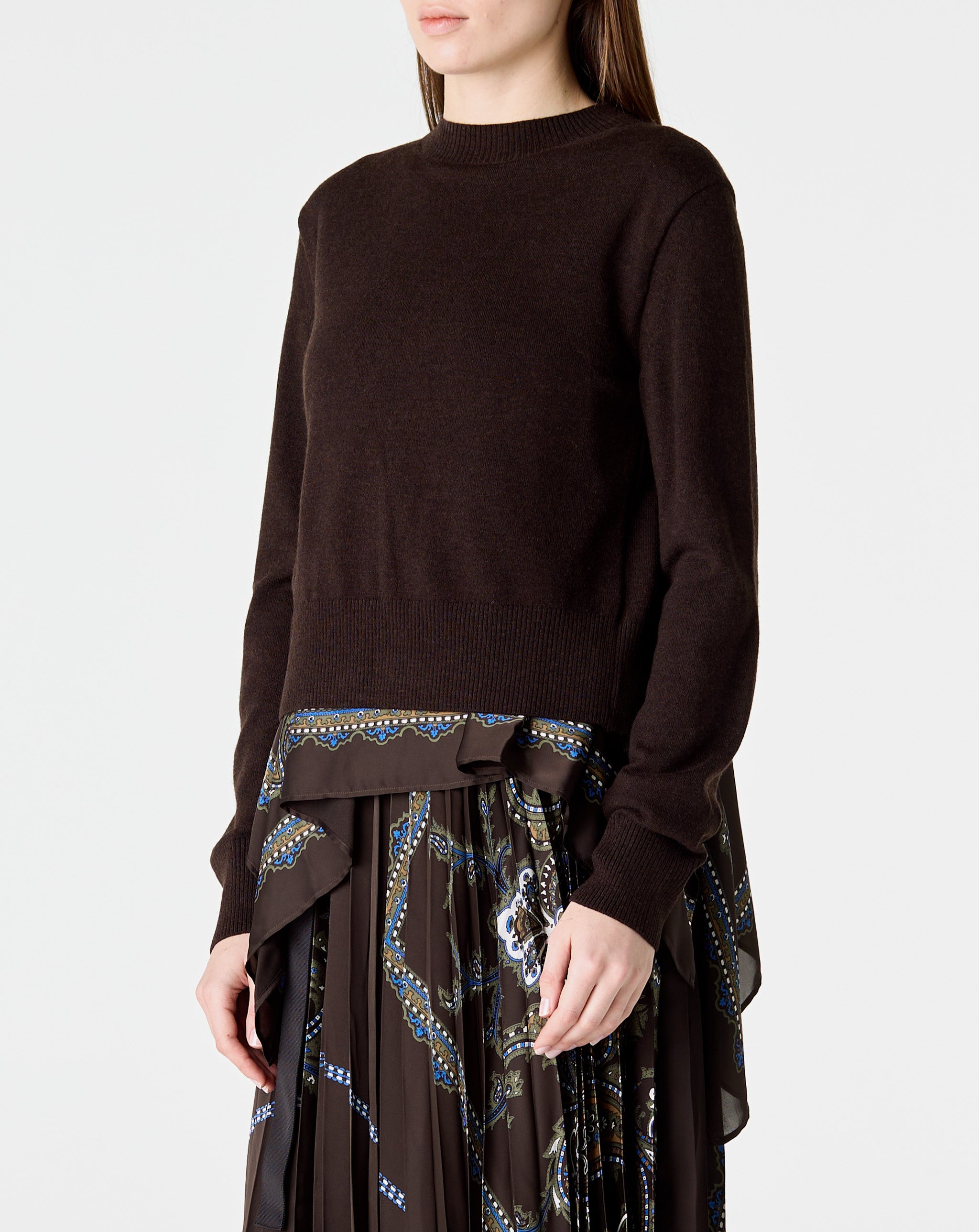 Paisley Print Knit Pullover