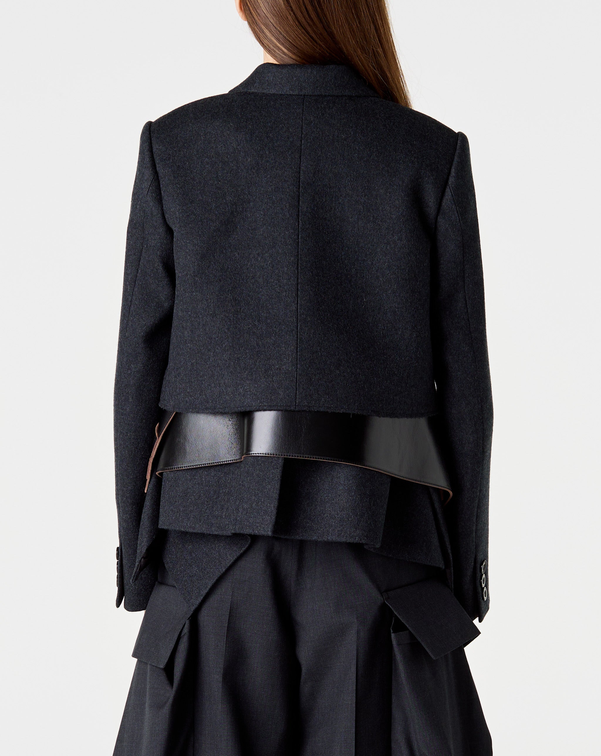 Wool Melton X Leather Jacket