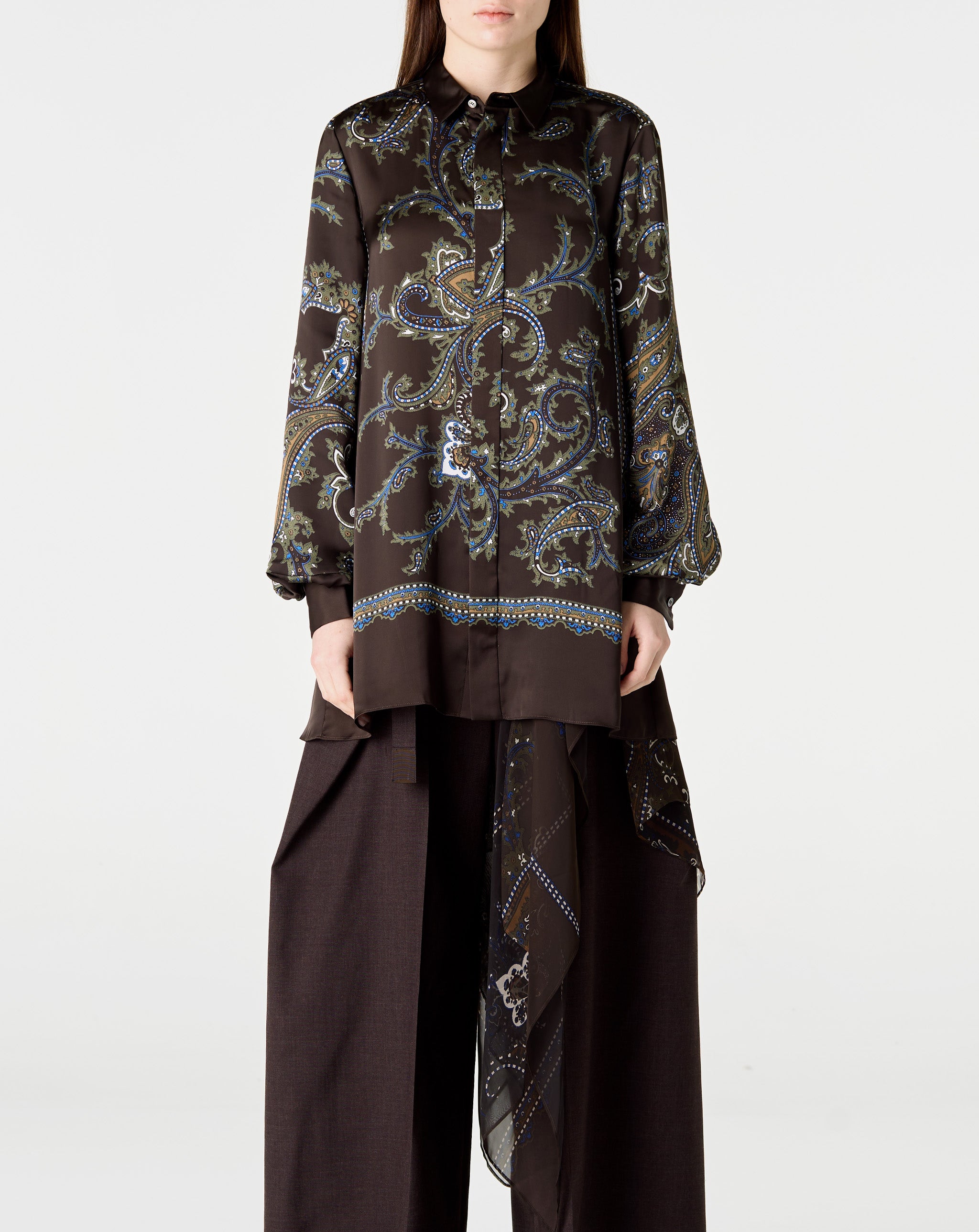 Paisley Print Satin Dress