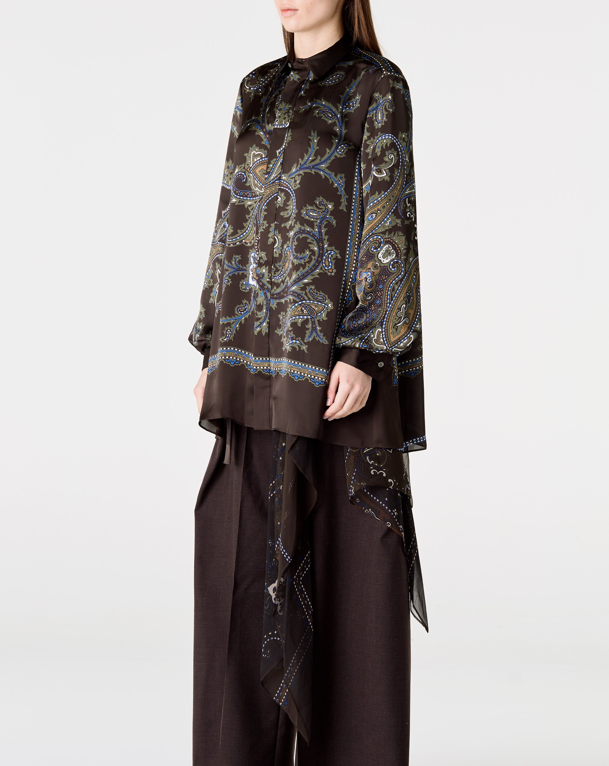 Paisley Print Satin Dress