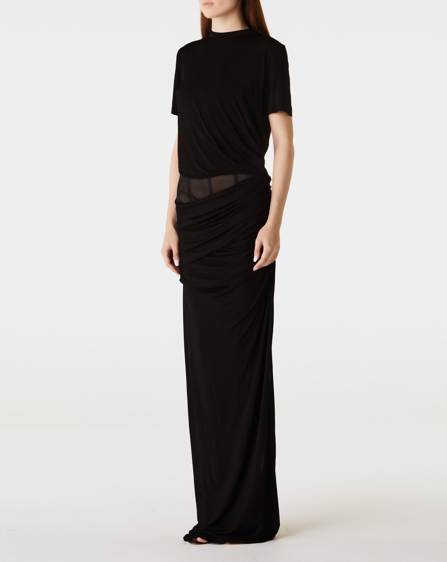 Coiled Corseted Tee Gown
