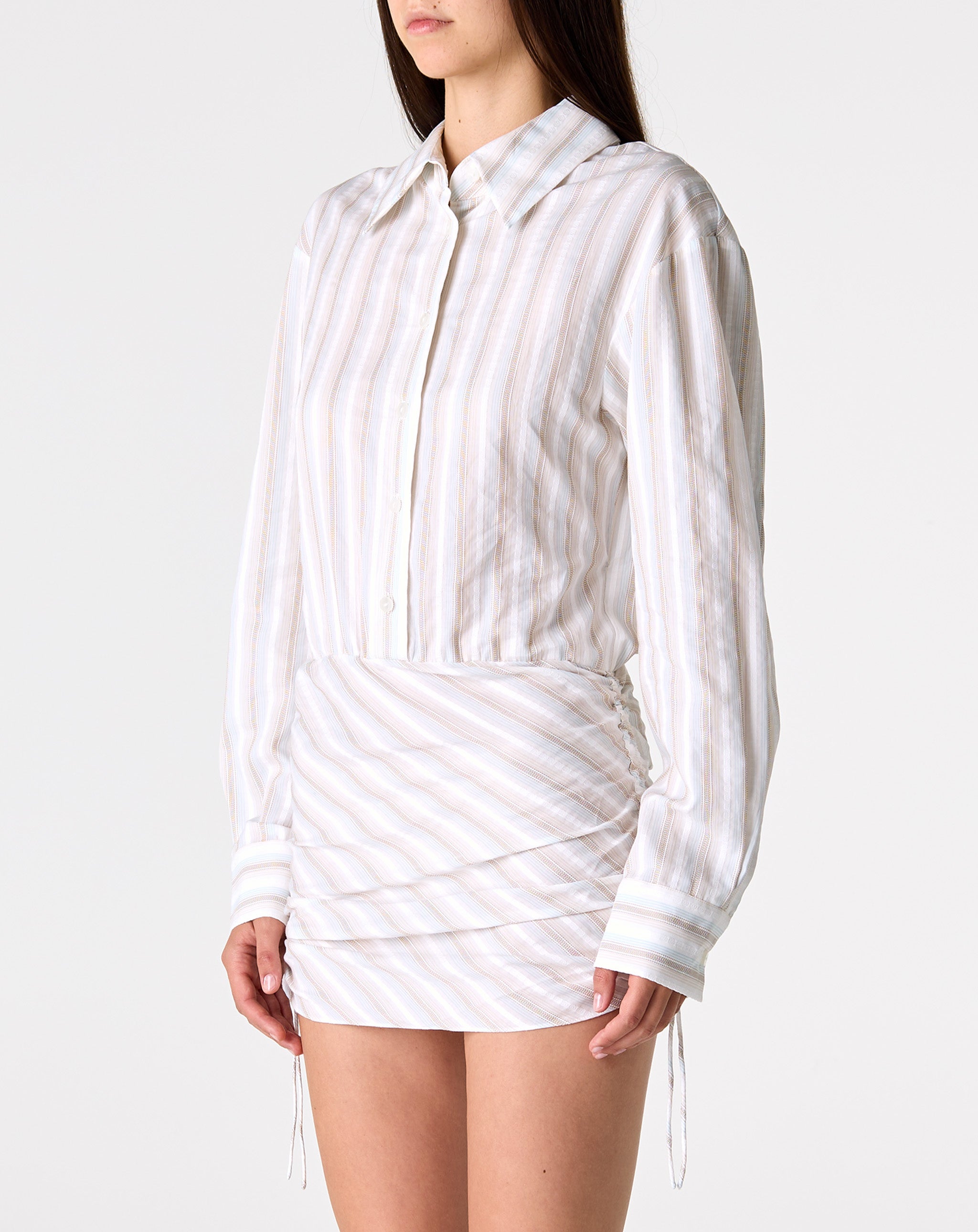 Mar Stripe Side Ruche Cummerbund