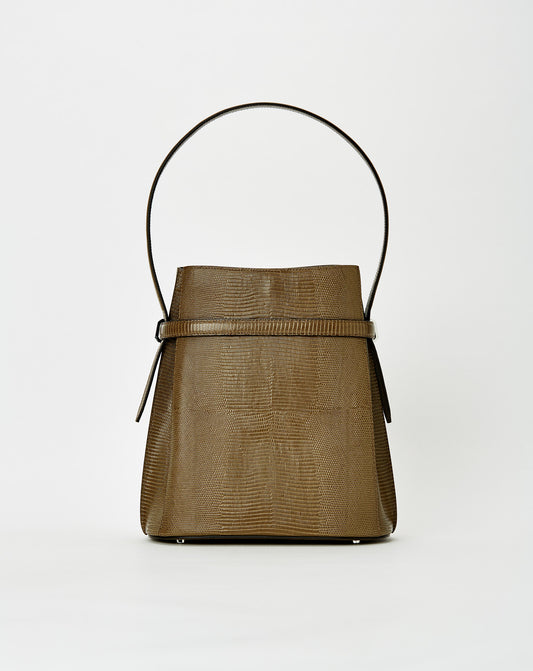 Belted Lizard Embossed Bucket Bag