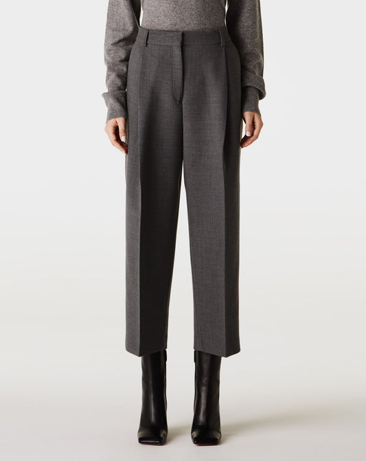 Pleated Straight Trousers