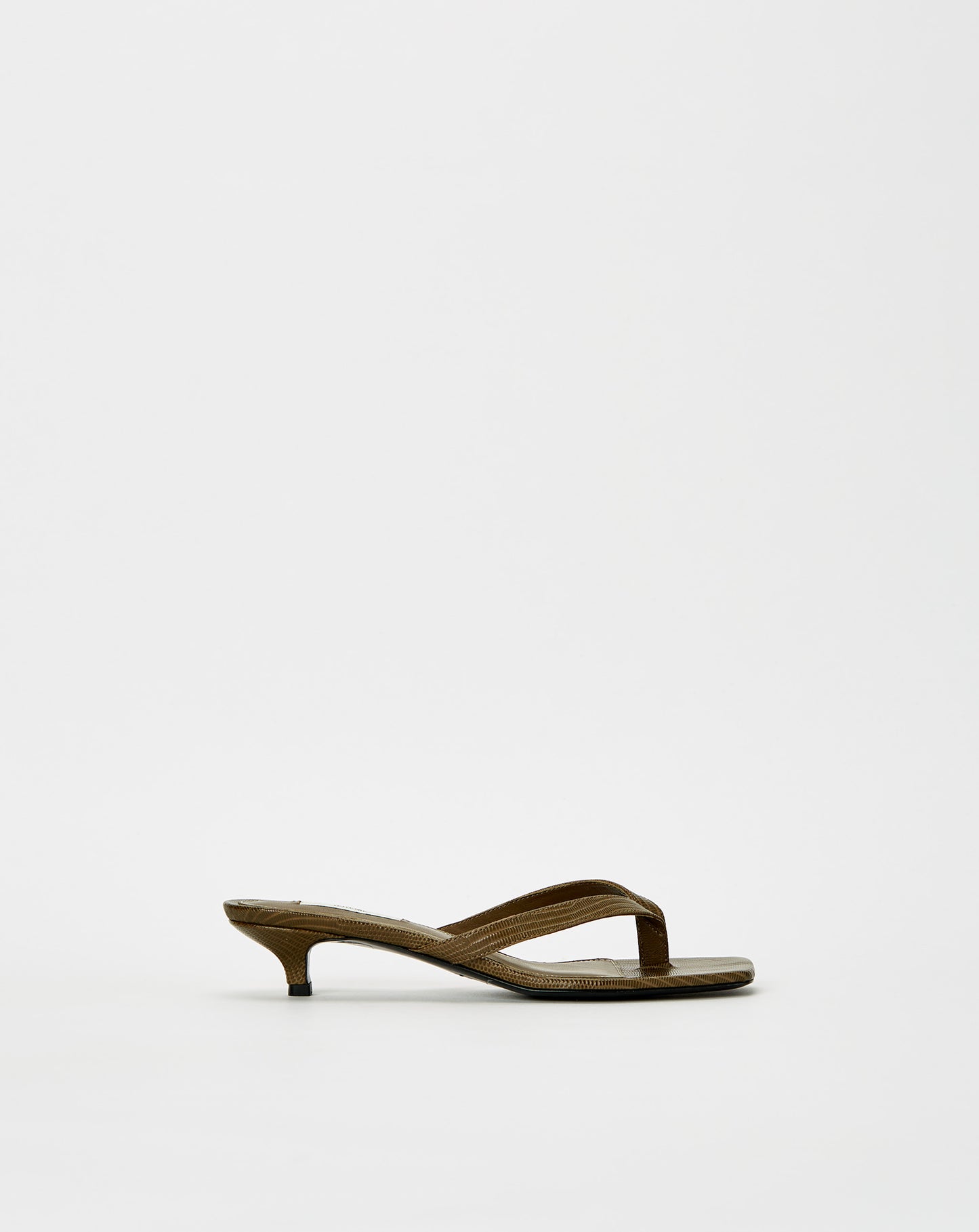 Lizard Embossed Heeled Flip Flops