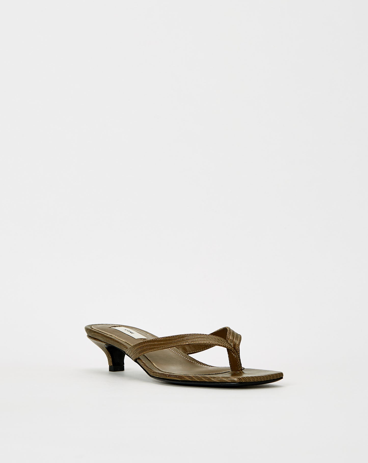 Lizard Embossed Heeled Flip Flops