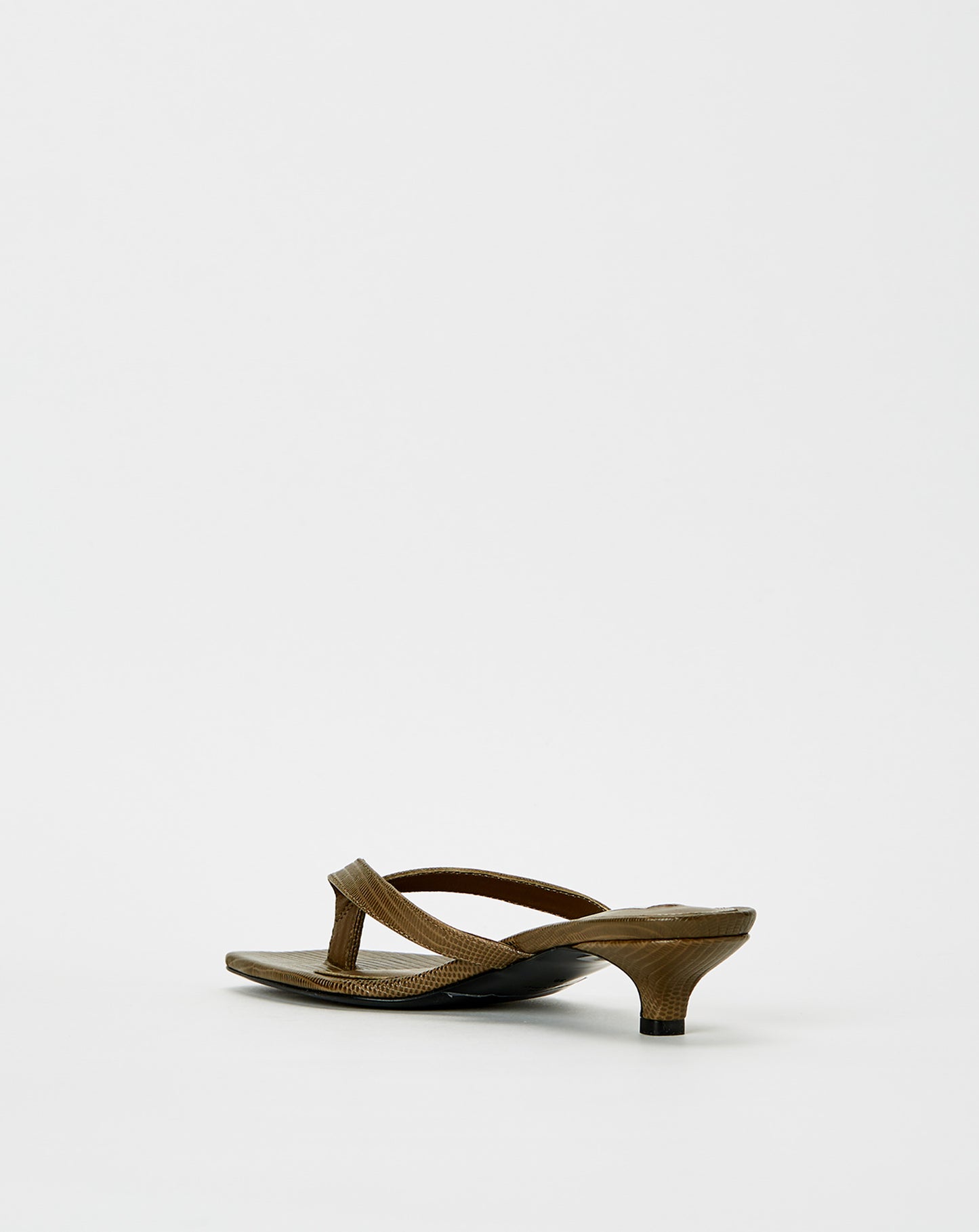 Lizard Embossed Heeled Flip Flops