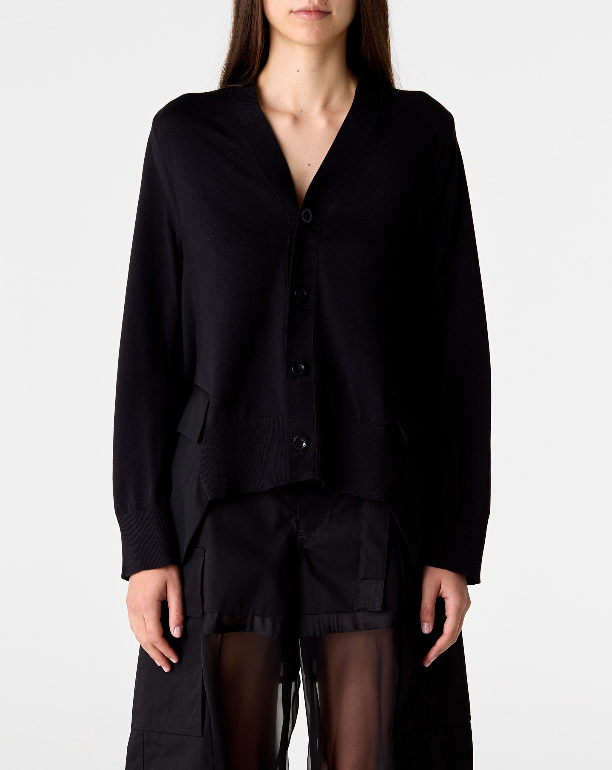 Wool Suiting X Knit Cardigan