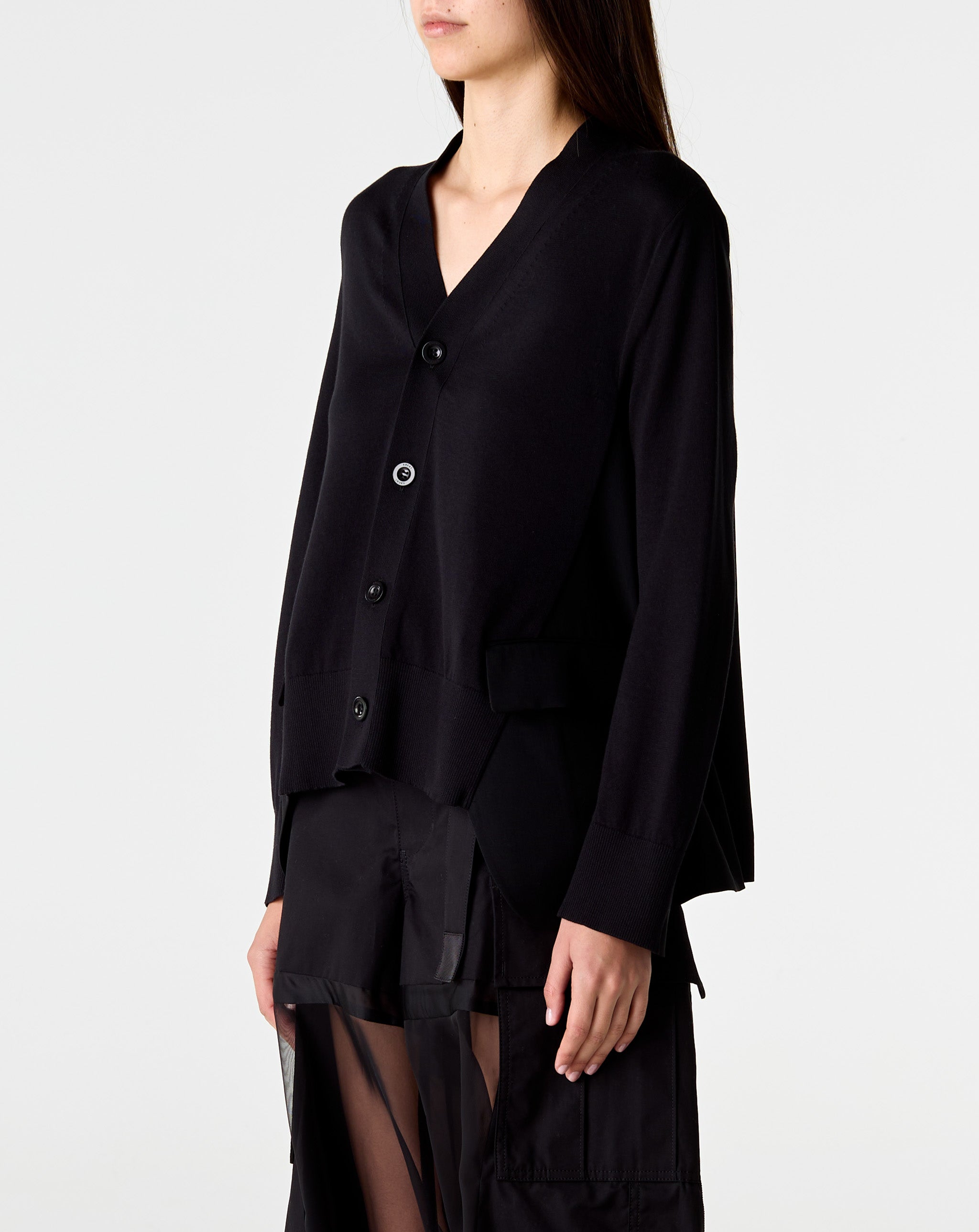 Wool Suiting X Knit Cardigan