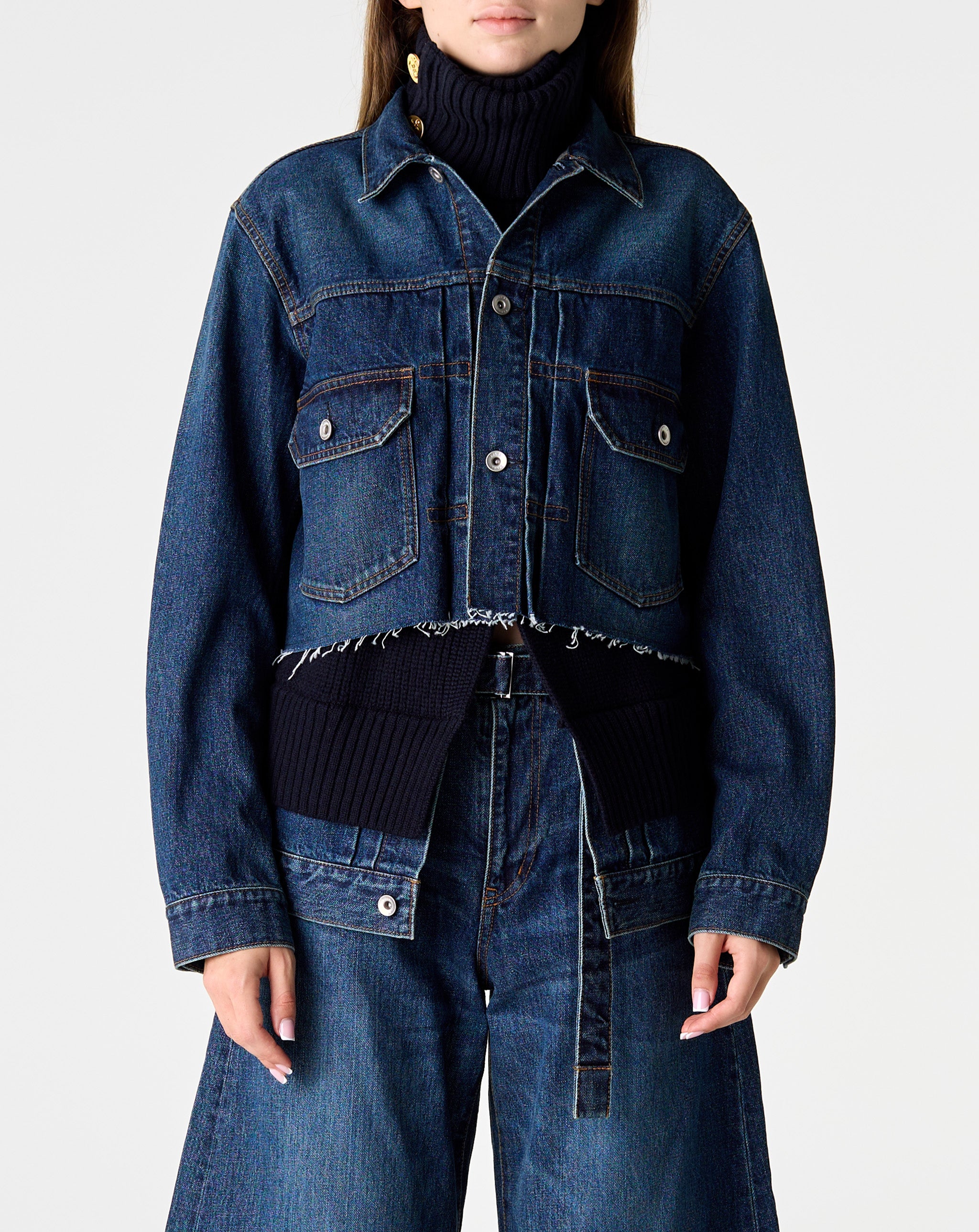 Denim X Wool Knit Jacket