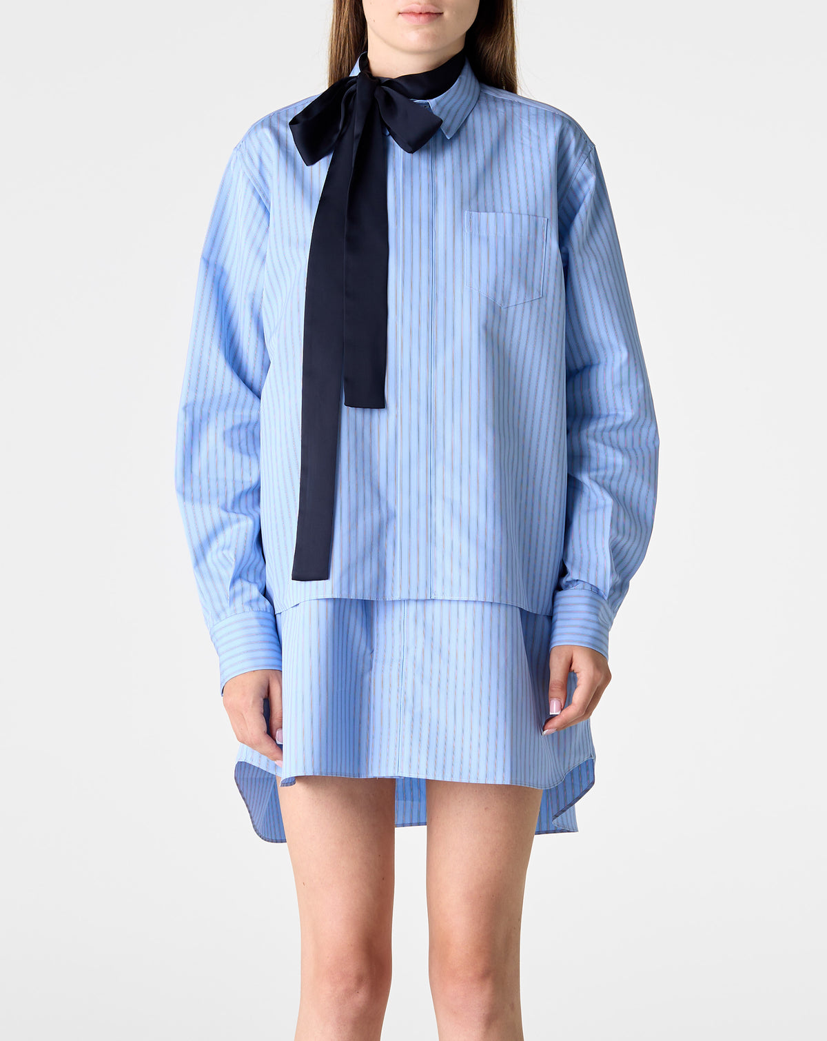 Poplin Dress W/ Satin Tie