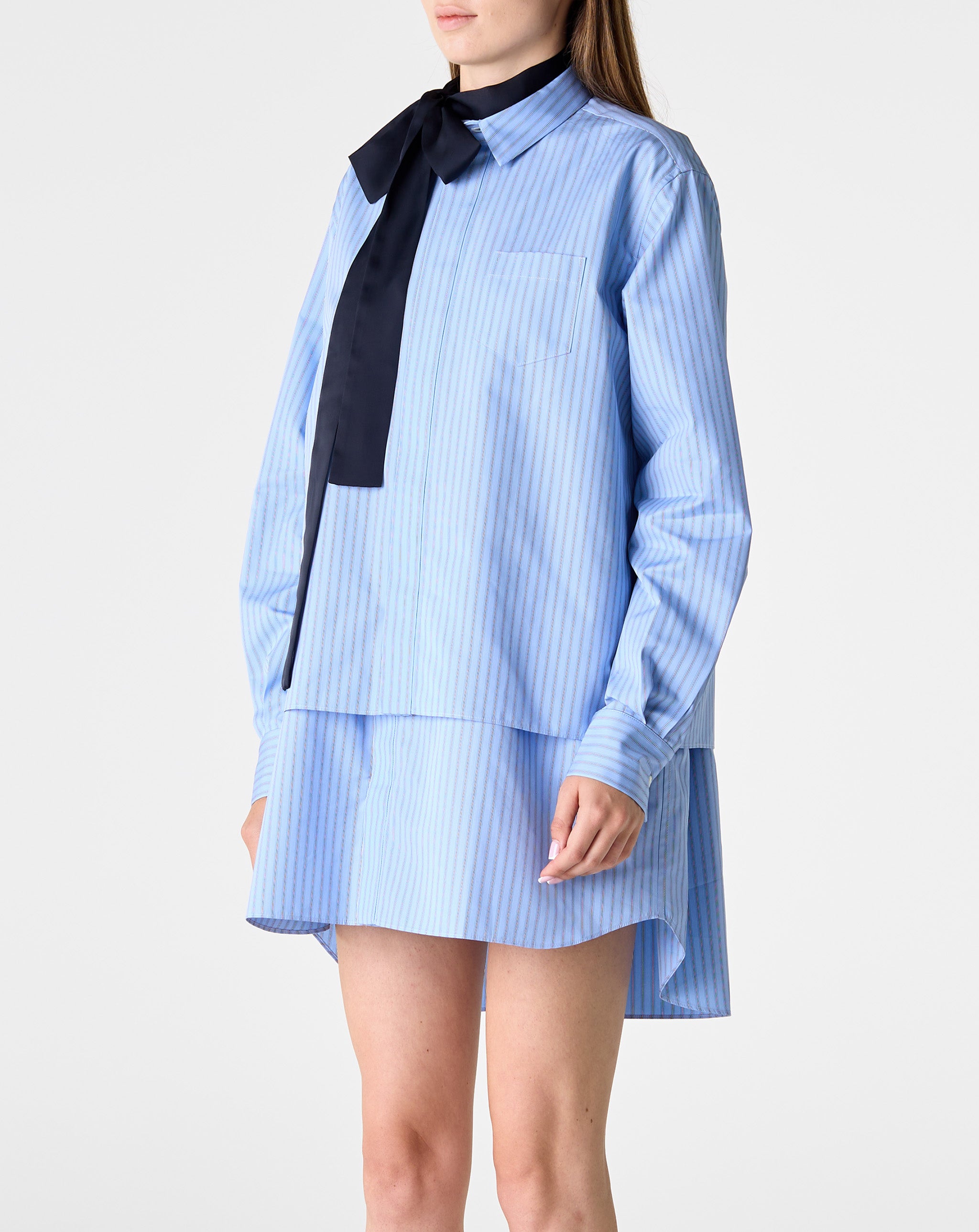 Poplin Dress W/ Satin Tie