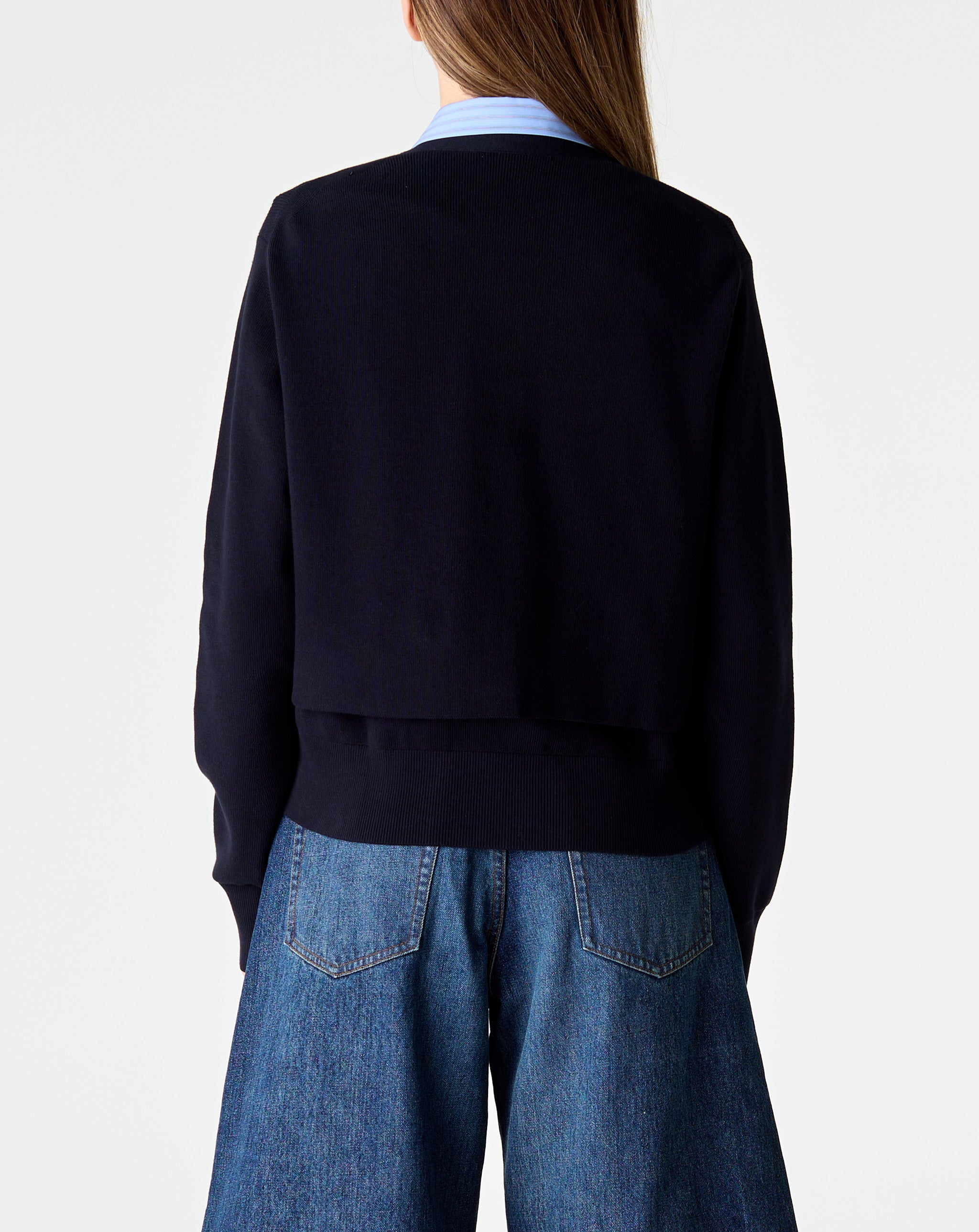 Poplin X Cotton Knit Cardigan