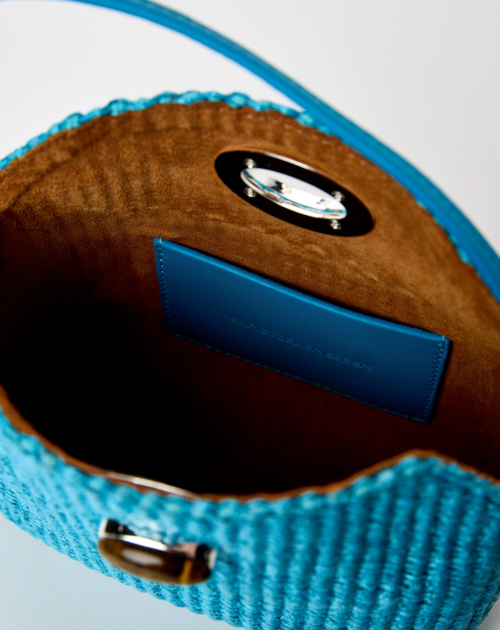 Turnlock Raffia Mini Shoulder