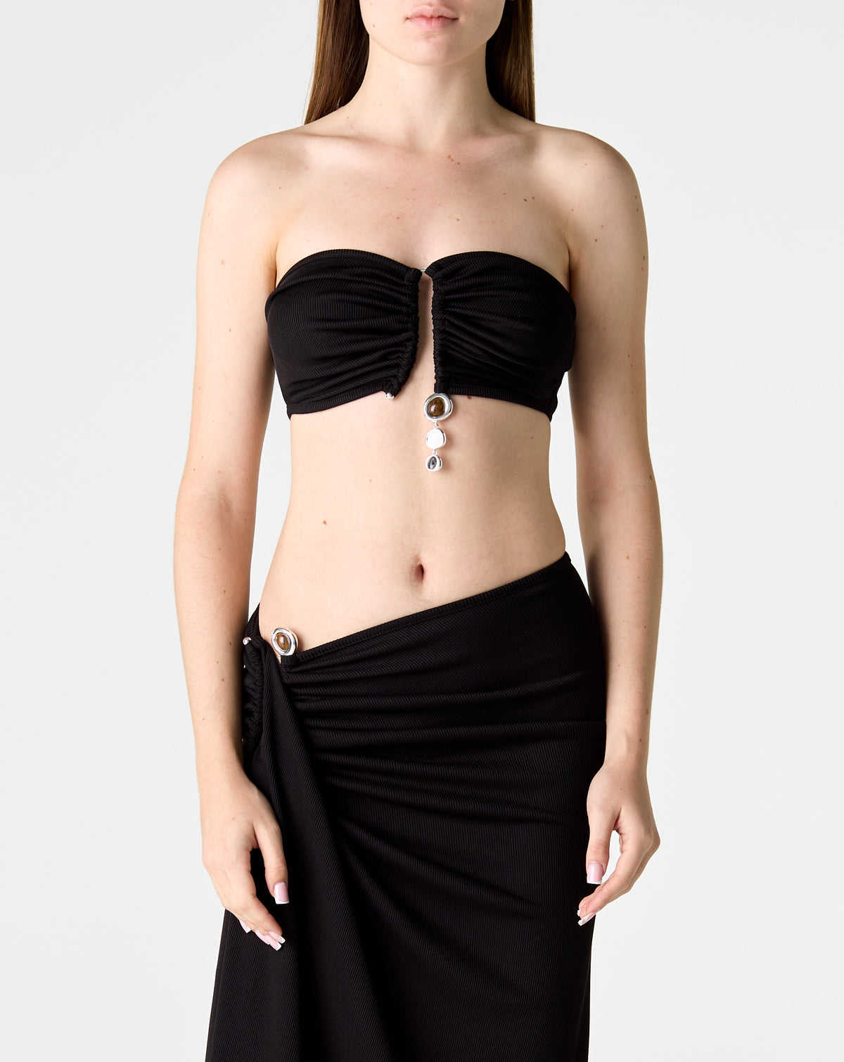 Droplet Crystal Ruched Bandeau