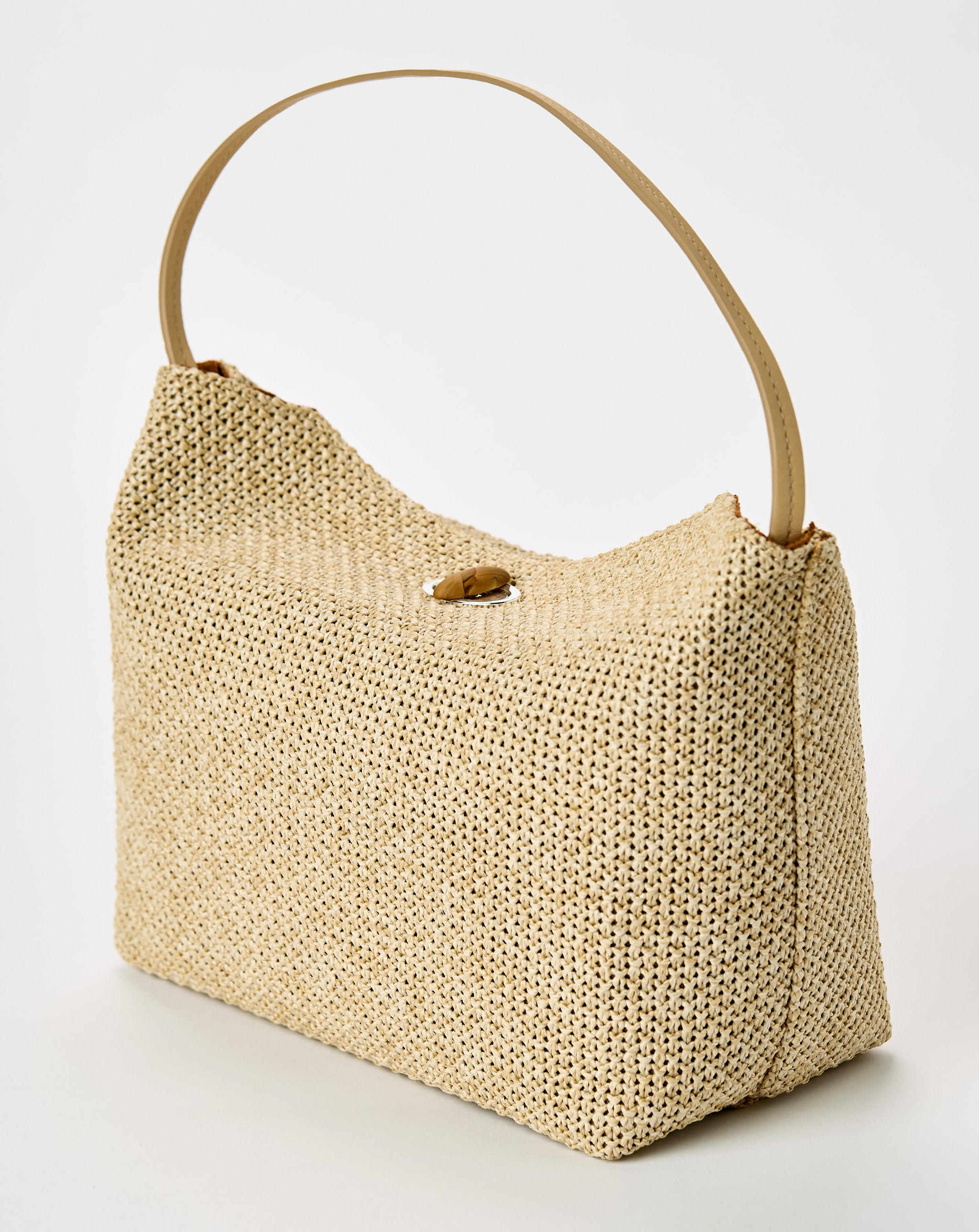 Turnlock Raffia Shoulder