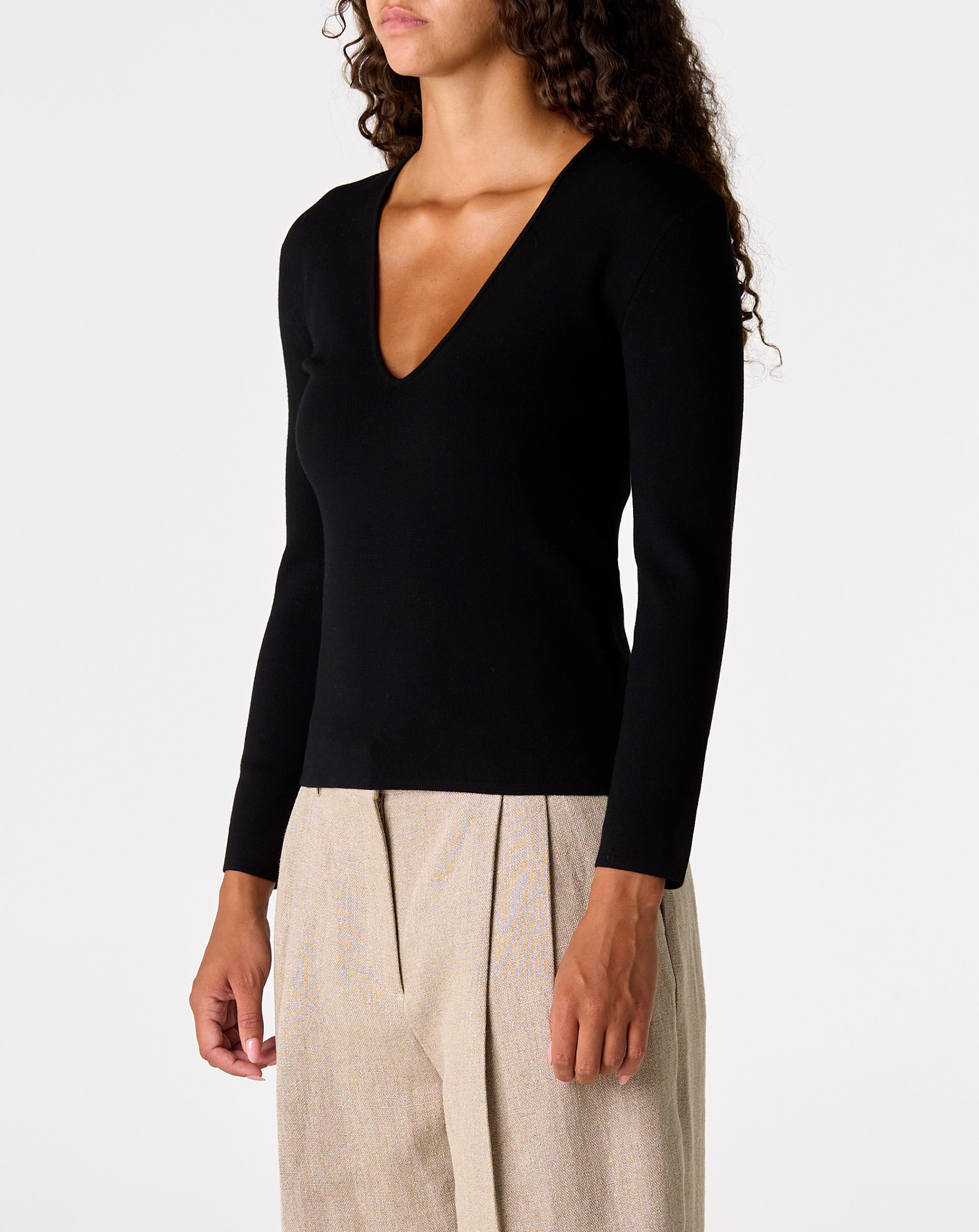 Compact Knit V-Neck