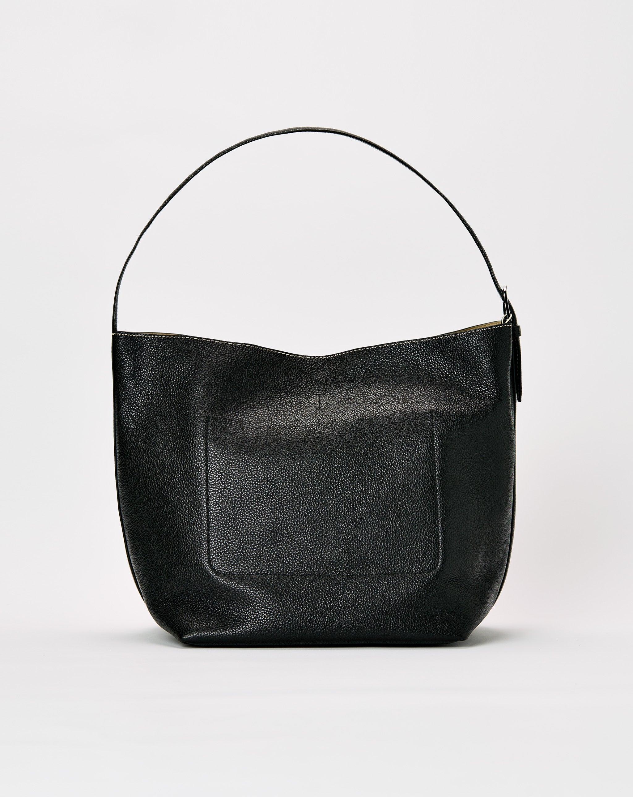 Medium Belted Grained Leather Tote
