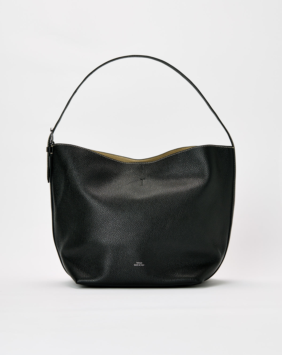 Medium Belted Grained Leather Tote