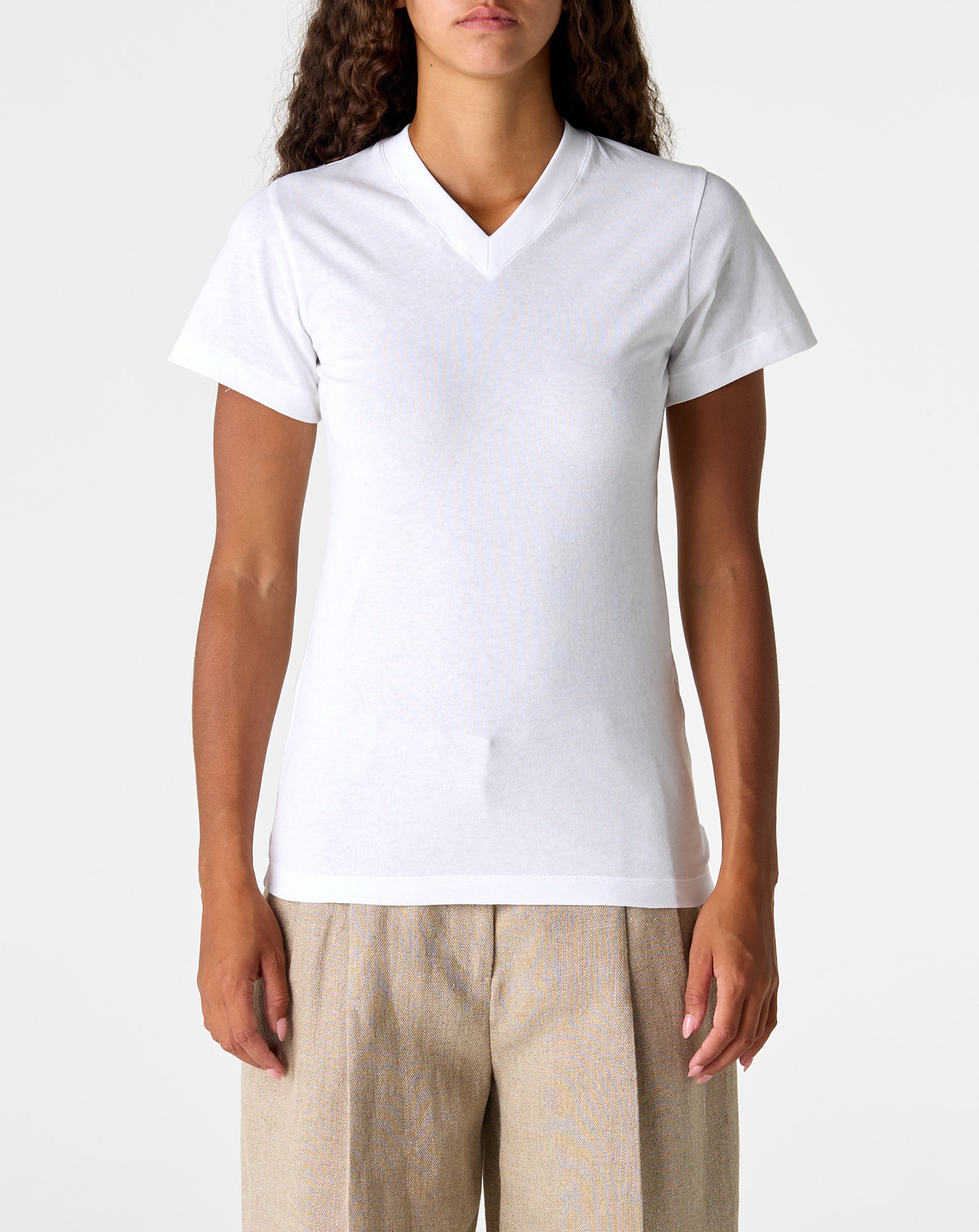 Wide Ribbed V-Neck Tee