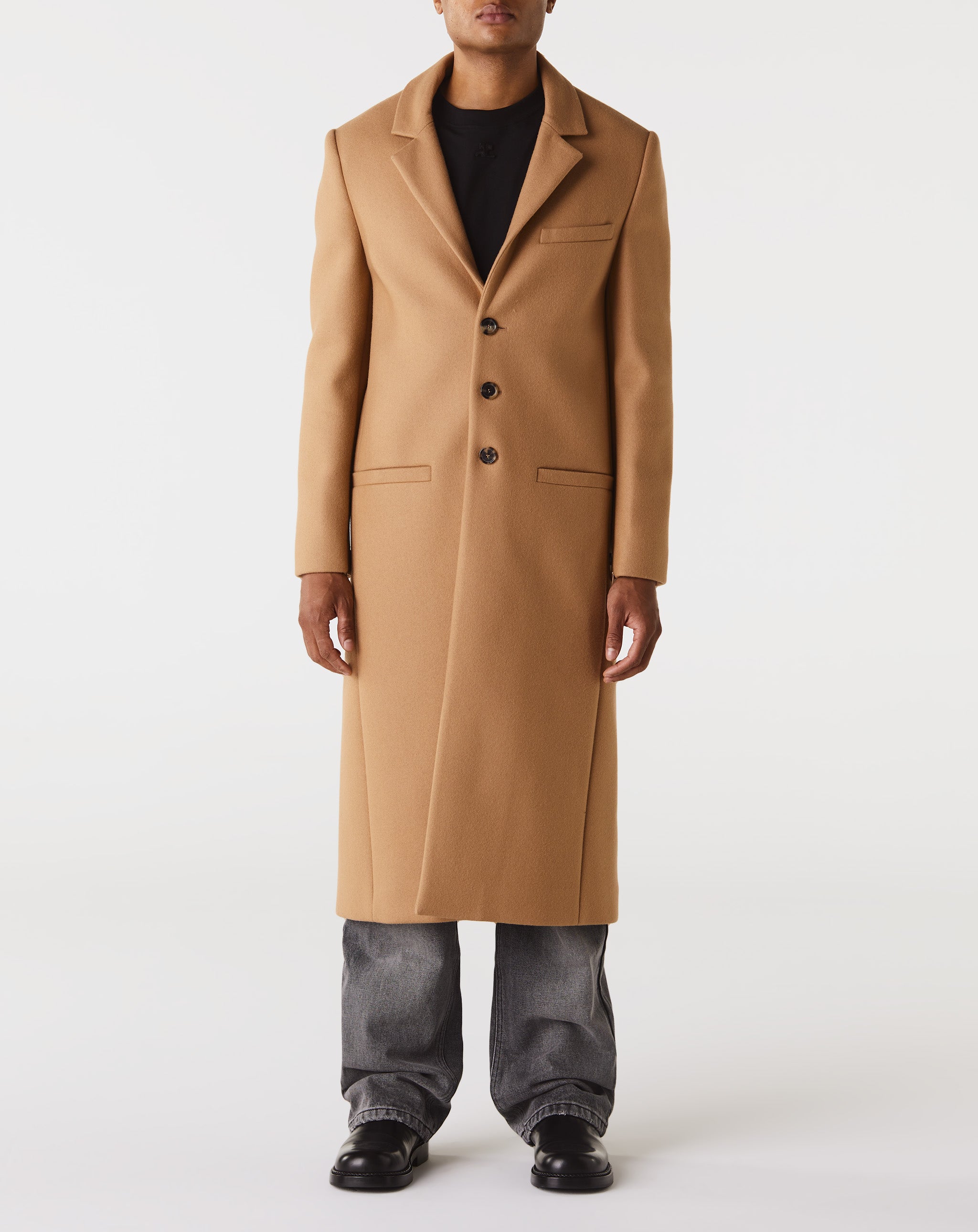 Zipped Sleeves Wool Coat