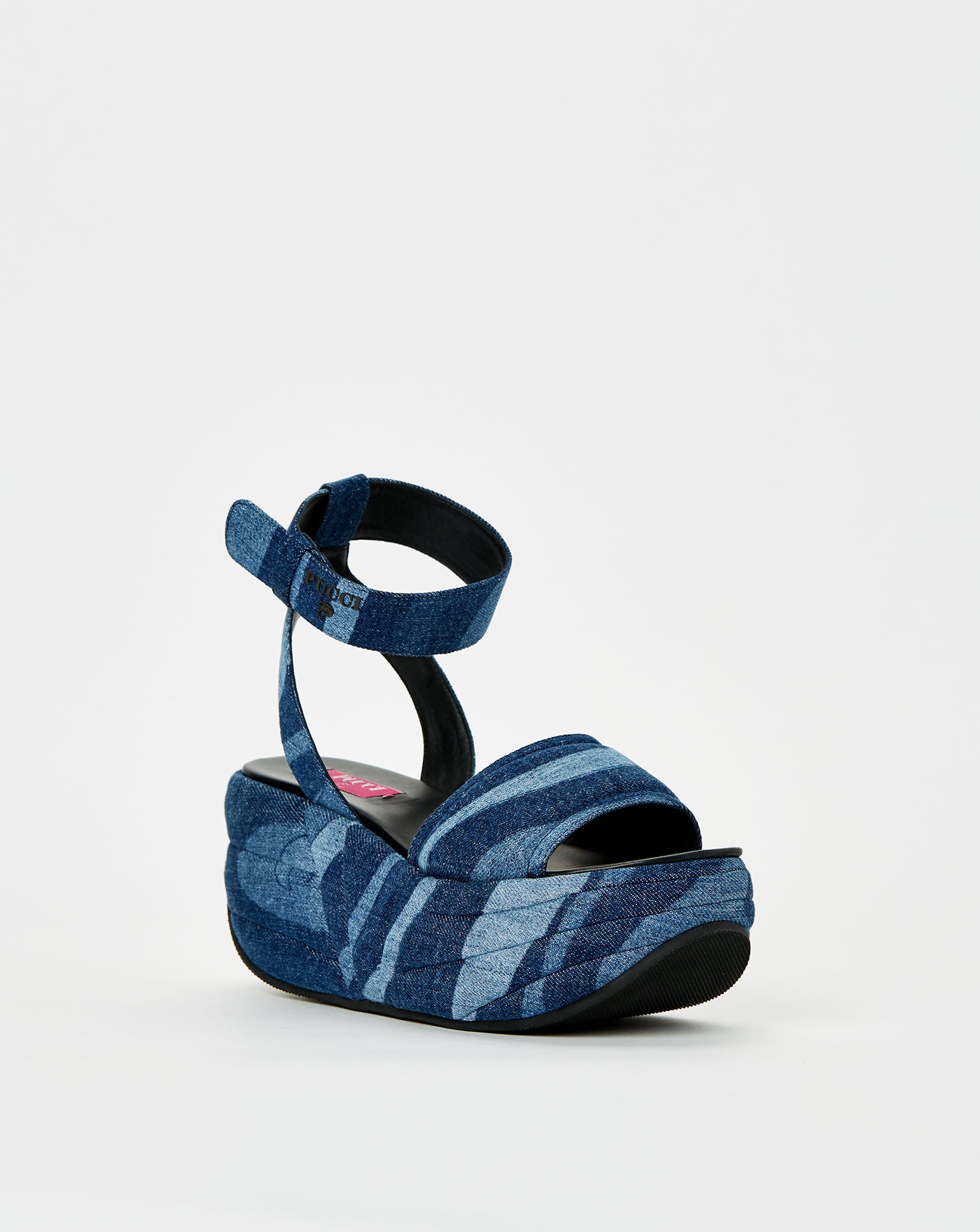 Denim Wedge Sandal