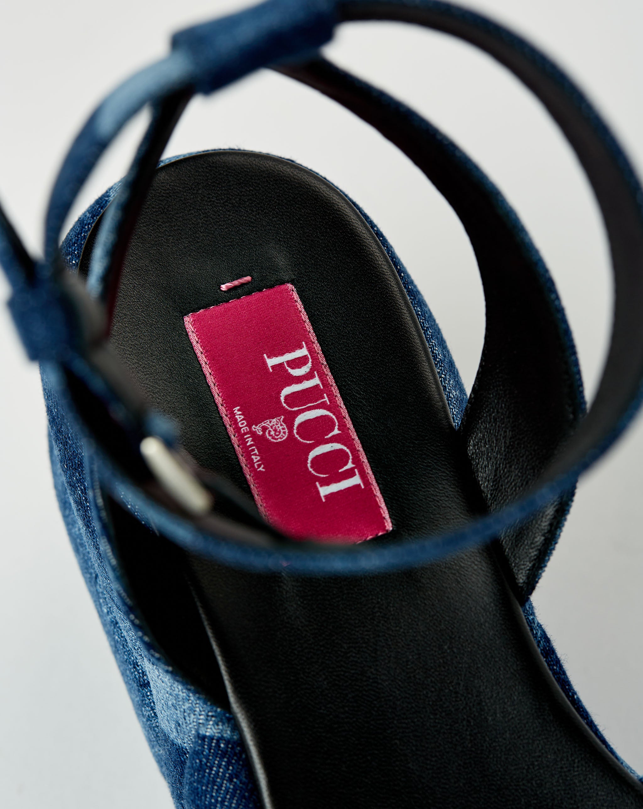 Denim Wedge Sandal