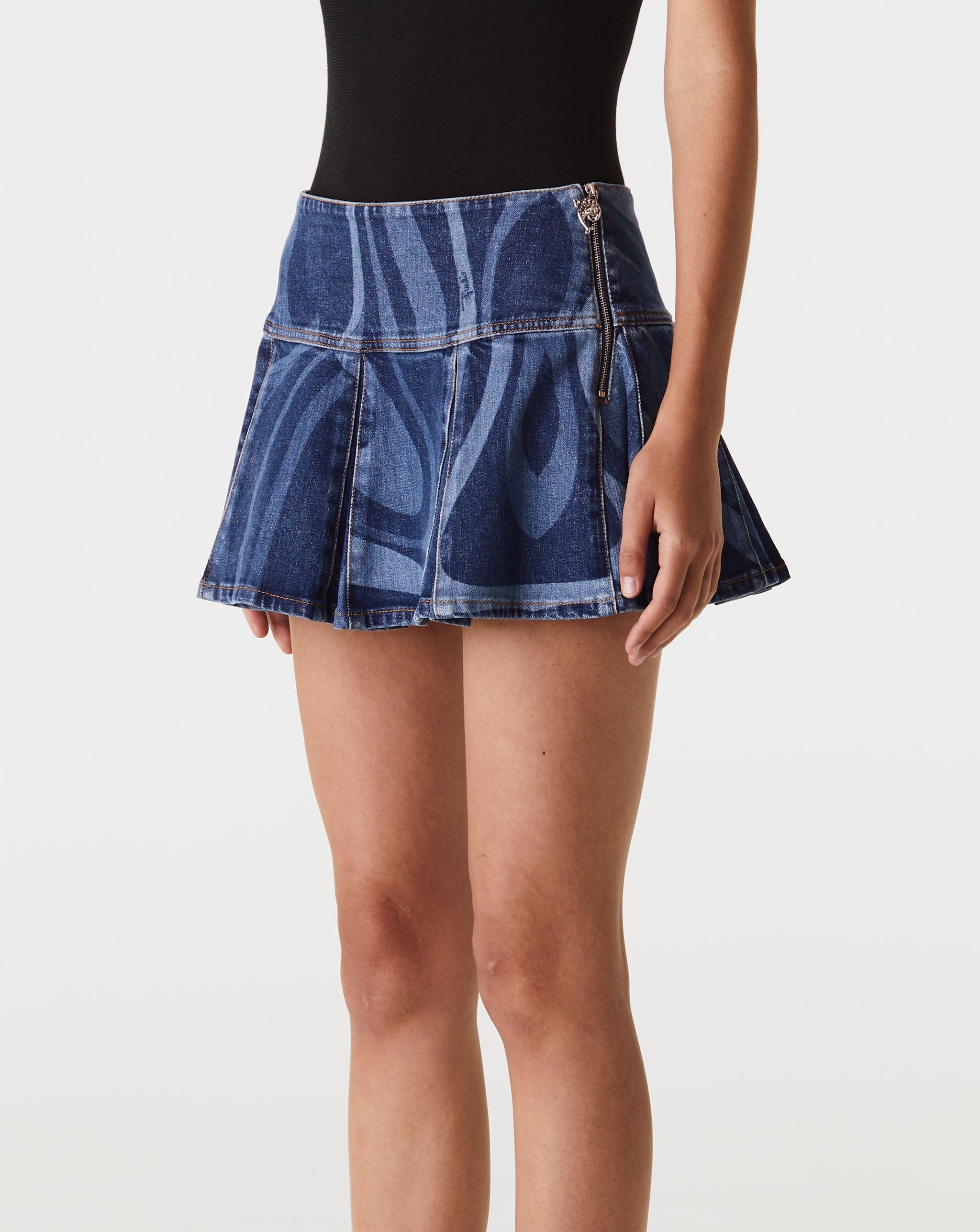 Laser Denim Mini Skirt