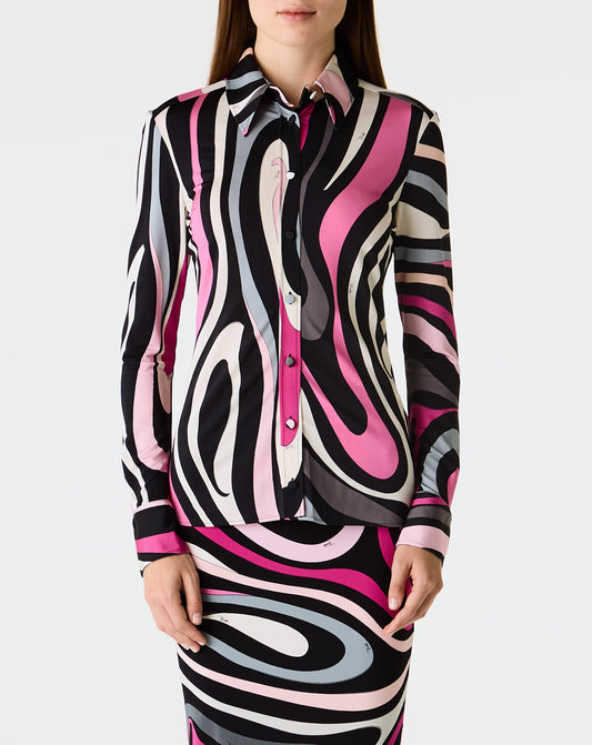 Jersey Satin Fitted Shirt