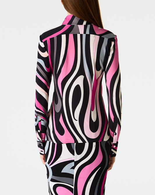 Jersey Satin Fitted Shirt