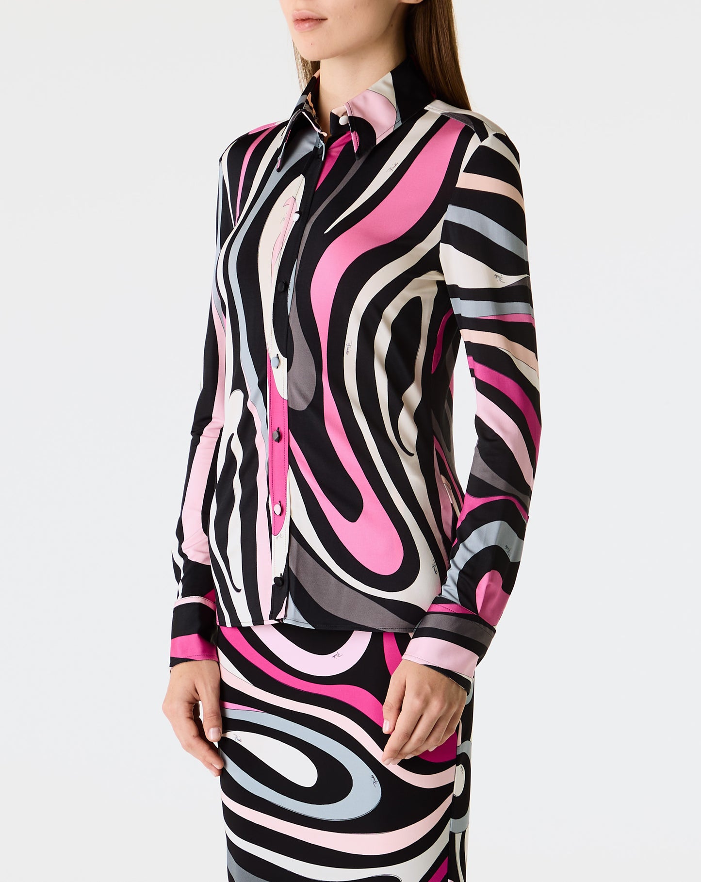 Jersey Satin Fitted Shirt