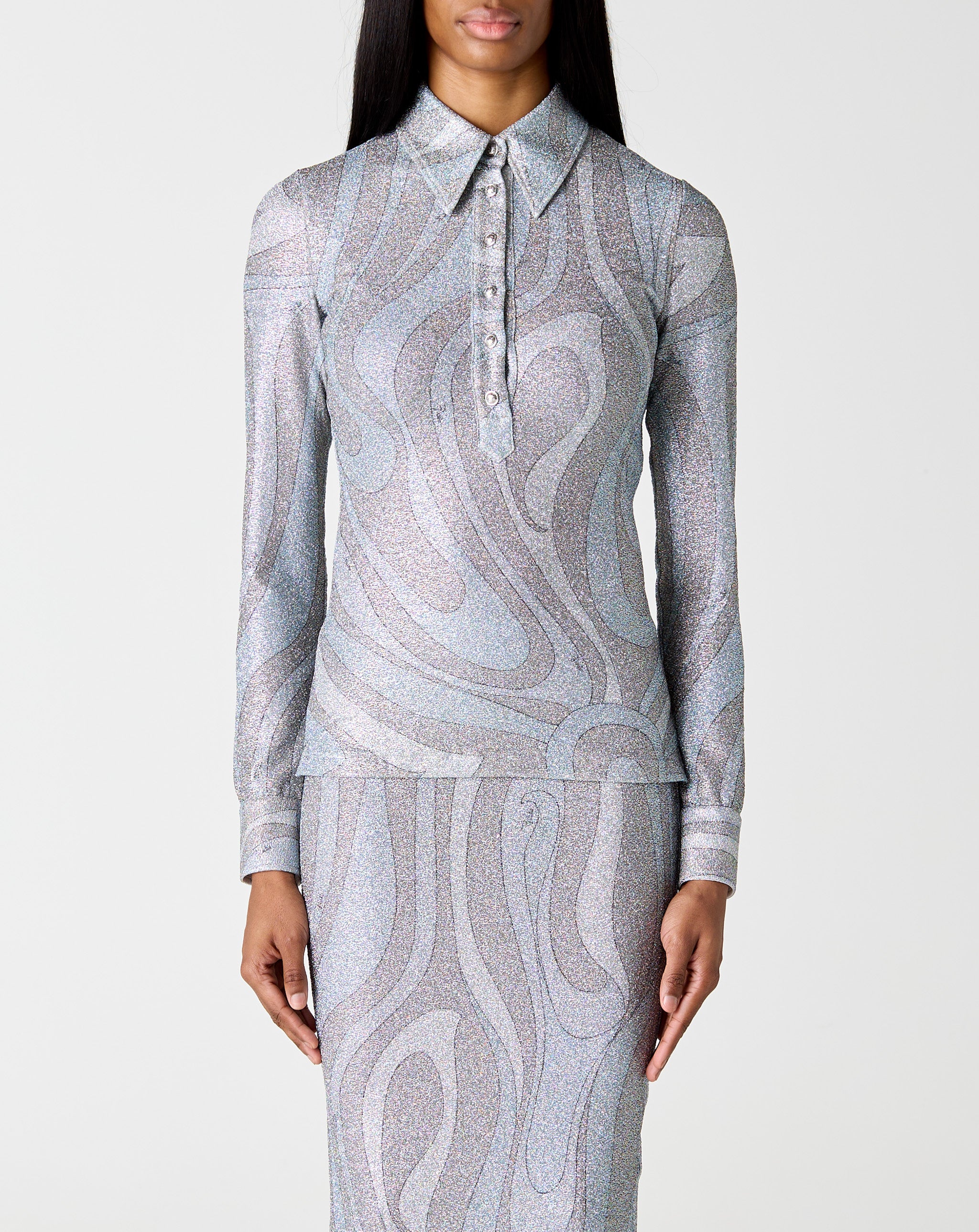 Jersey Lame' L/S Polo