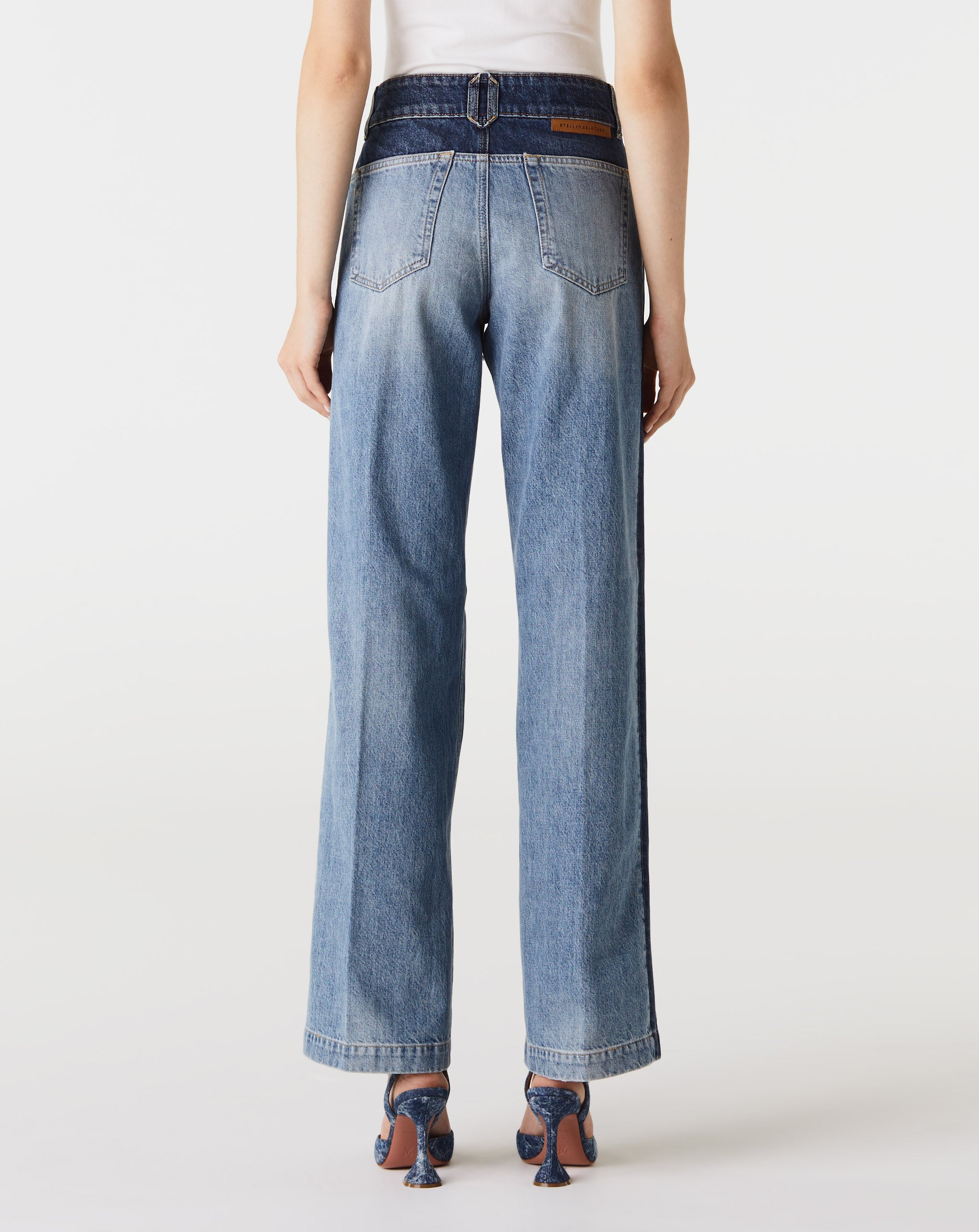 Paneled Blue Denim Jeans