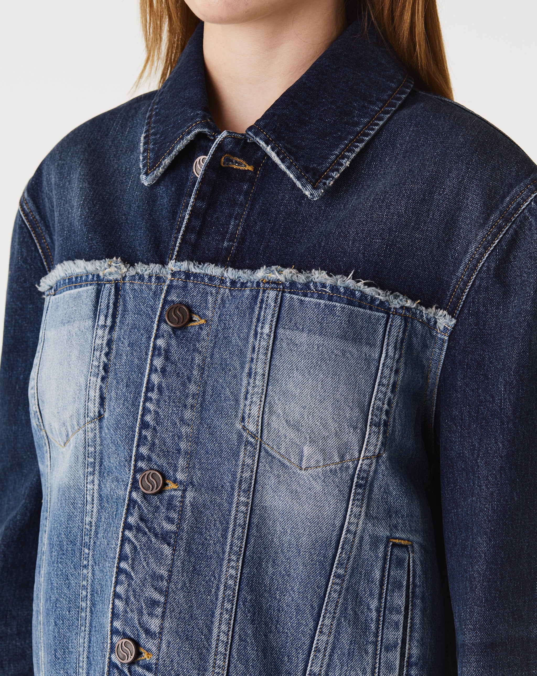 Paneled Blue Denim Jacket