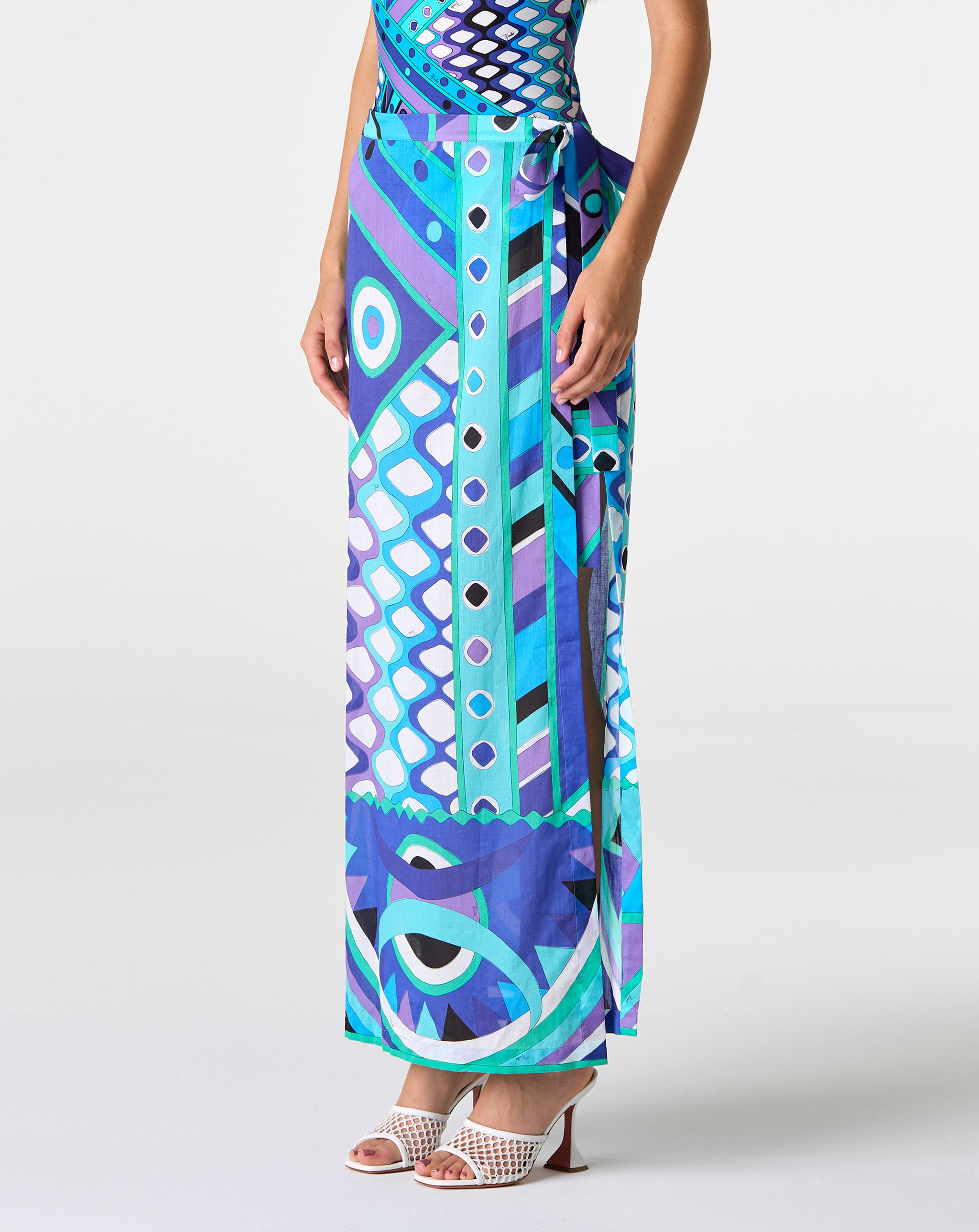 Cotton Muslin Long Wrap Skirt