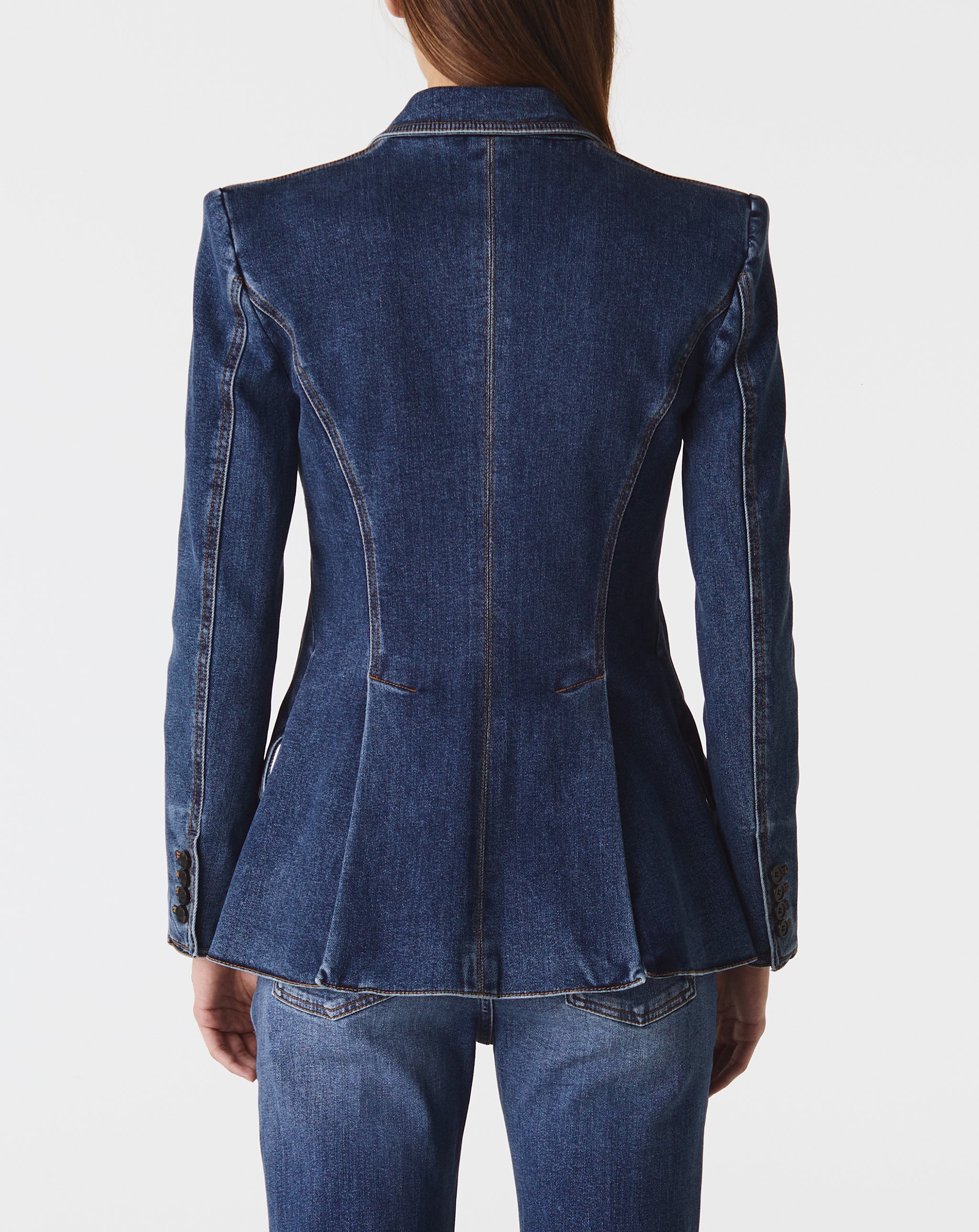 One Button Denim Jacket