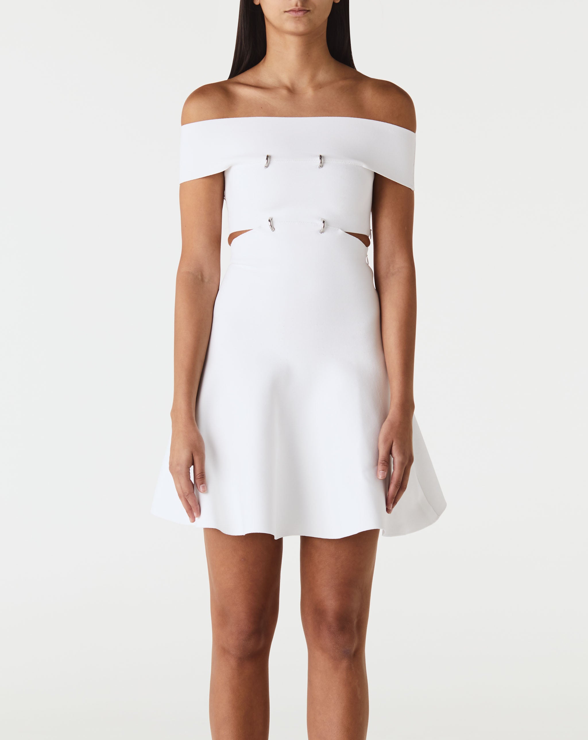 Sliced Off Shoulder Knit Dress