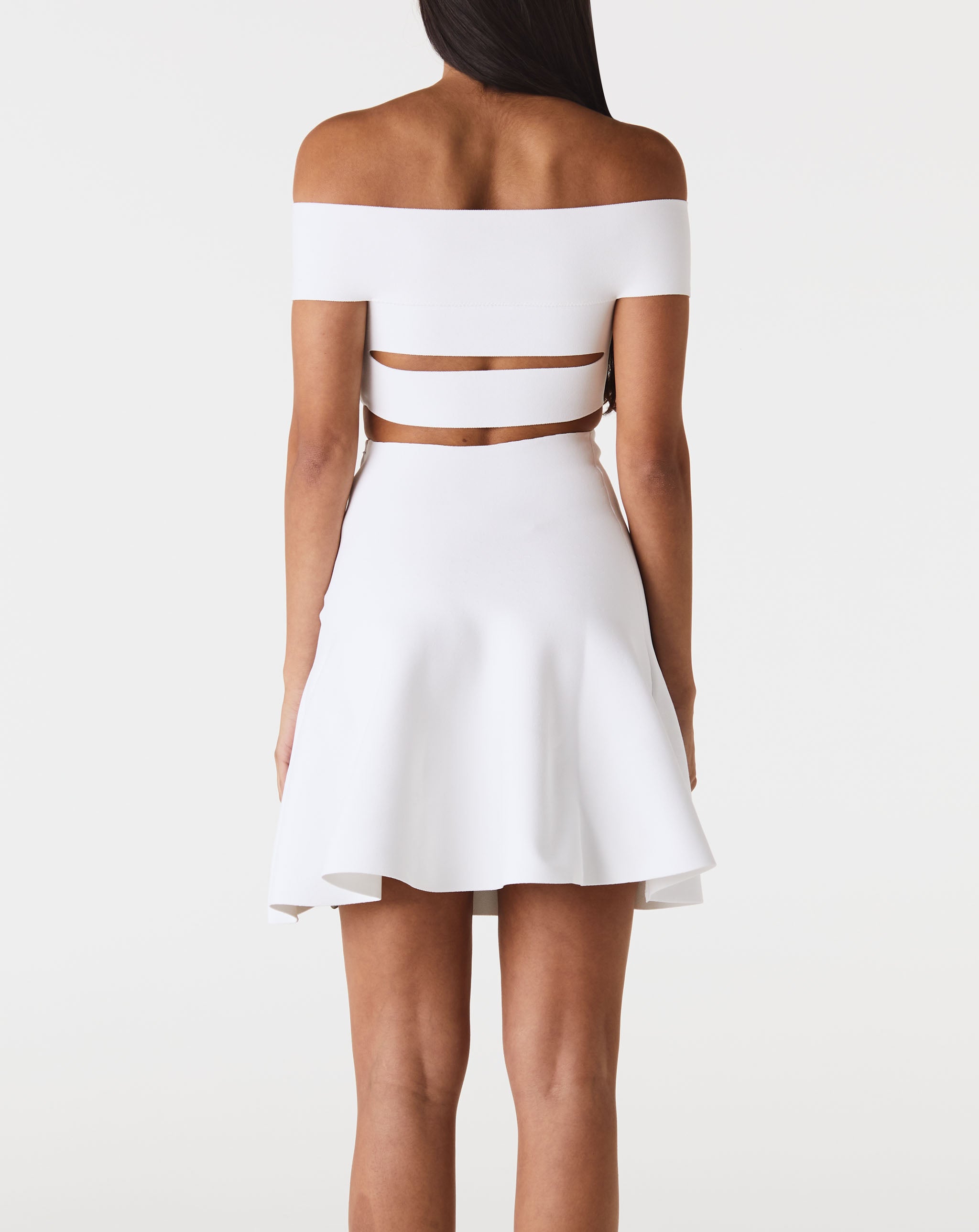 Sliced Off Shoulder Knit Dress