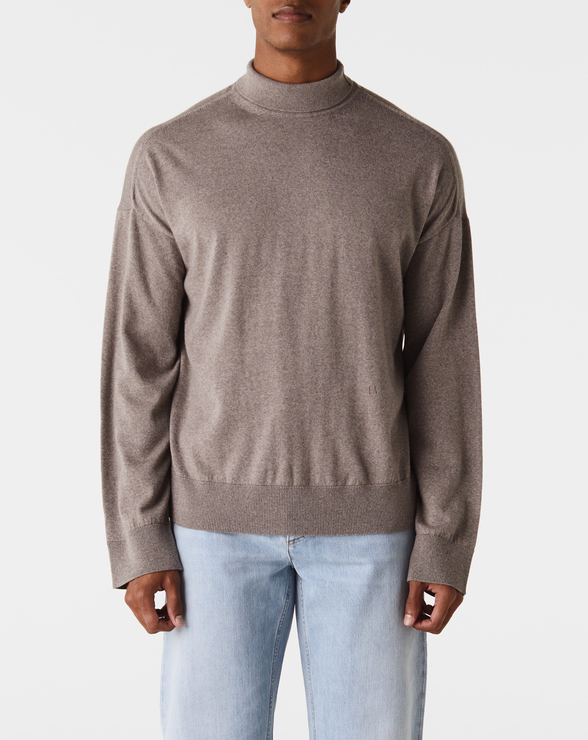 Wool Knit Mockneck Sweater