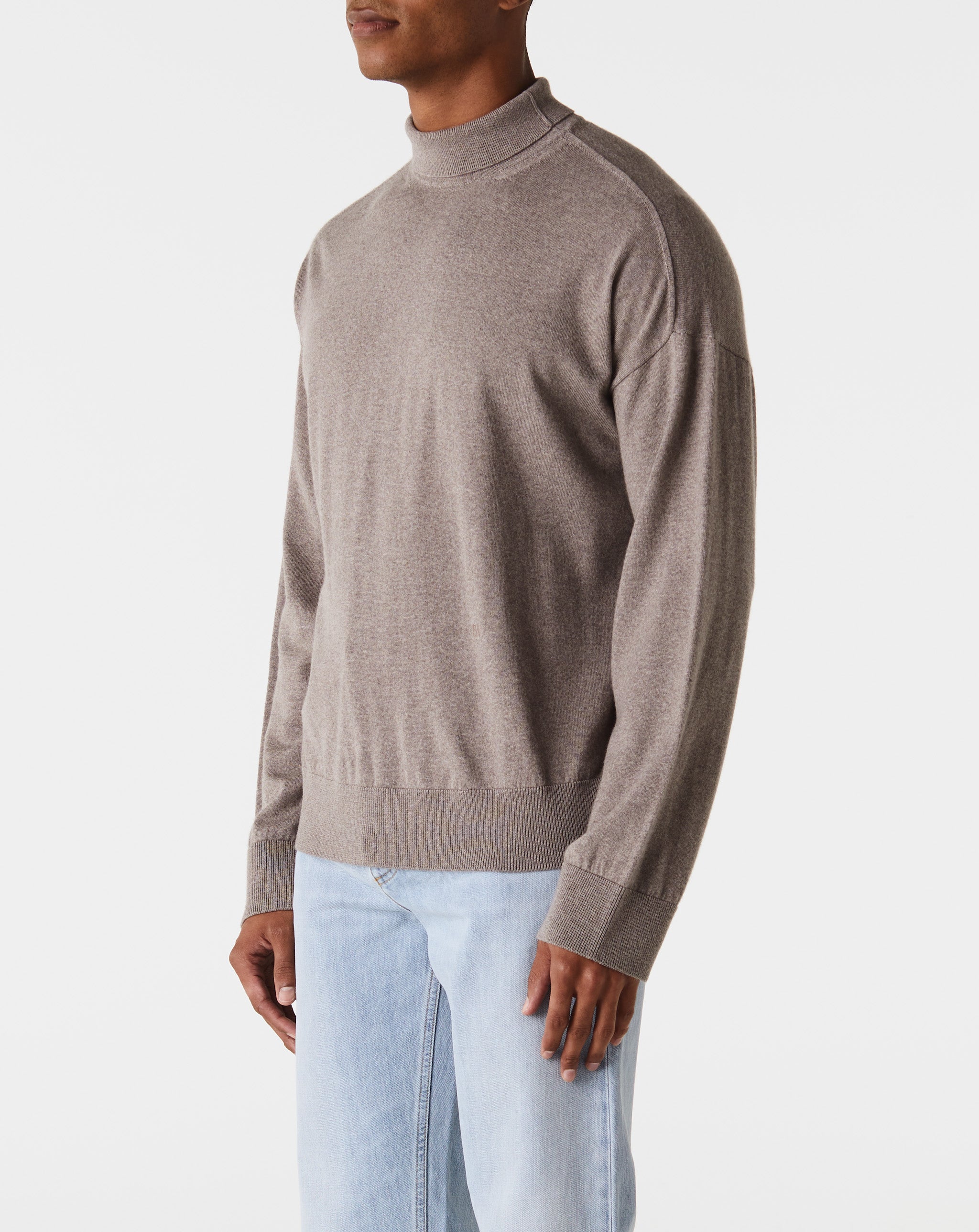 Wool Knit Mockneck Sweater