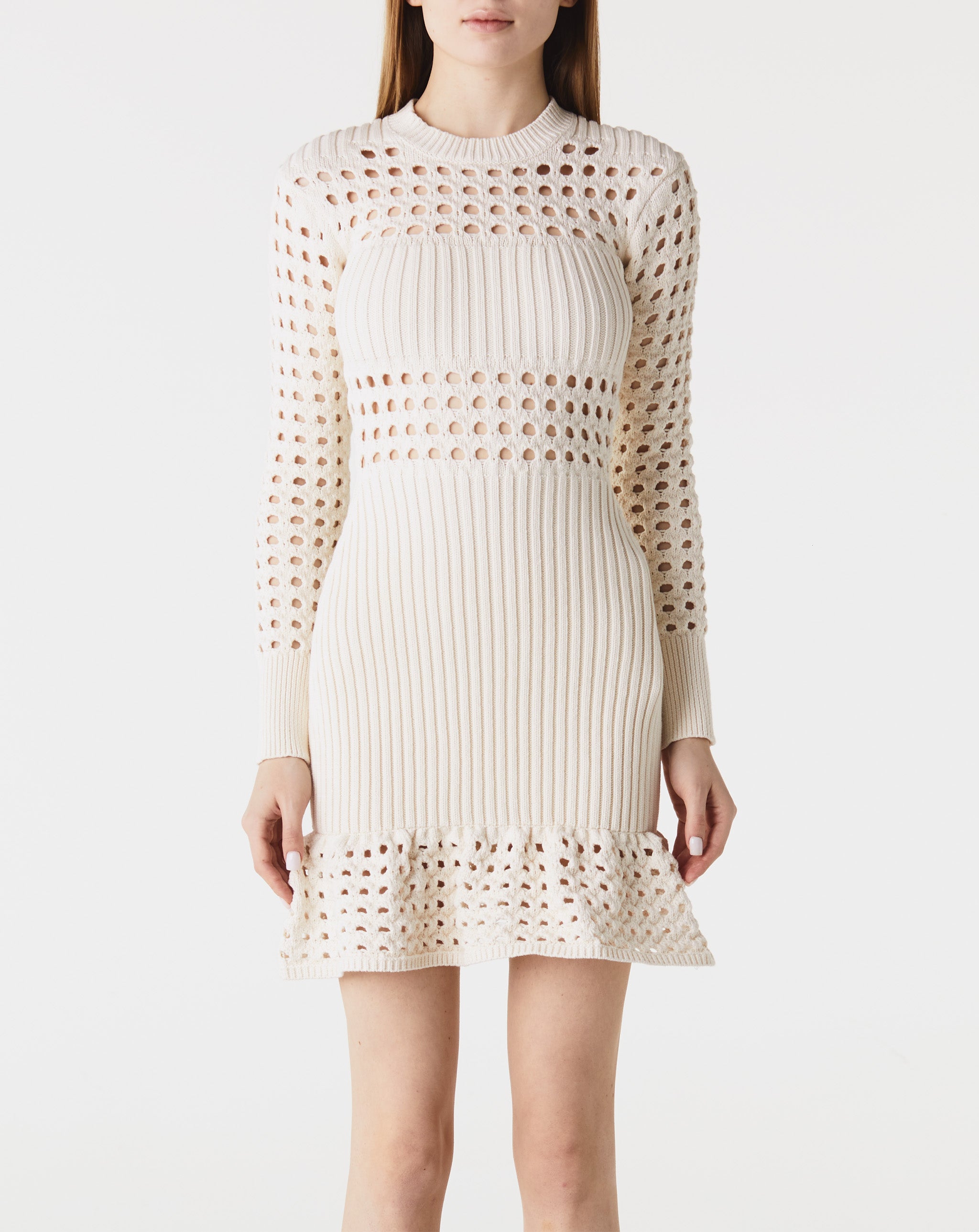 L/S Cotton Mesh Mini Dress