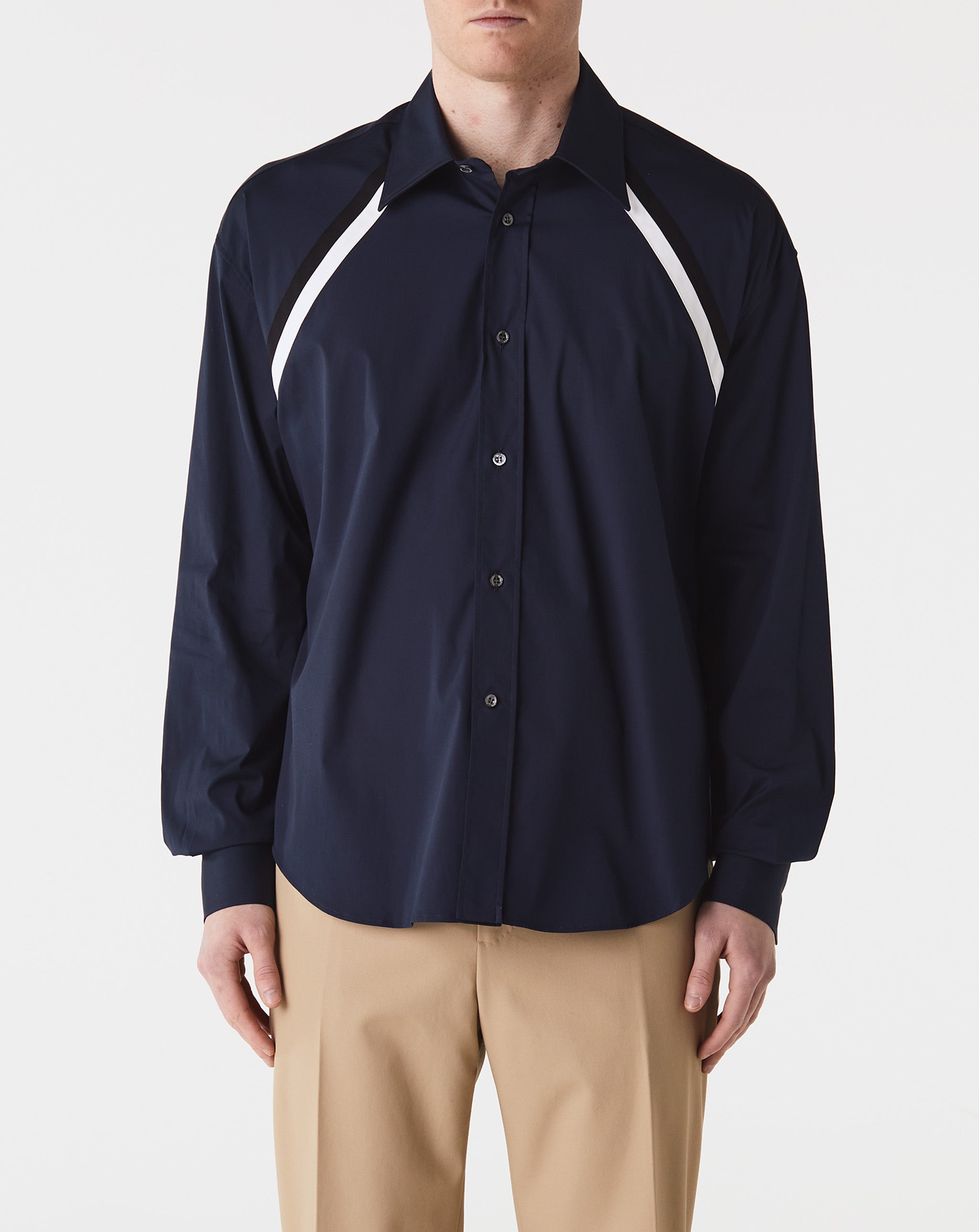 Stretch Poplin Shirt W/Trim