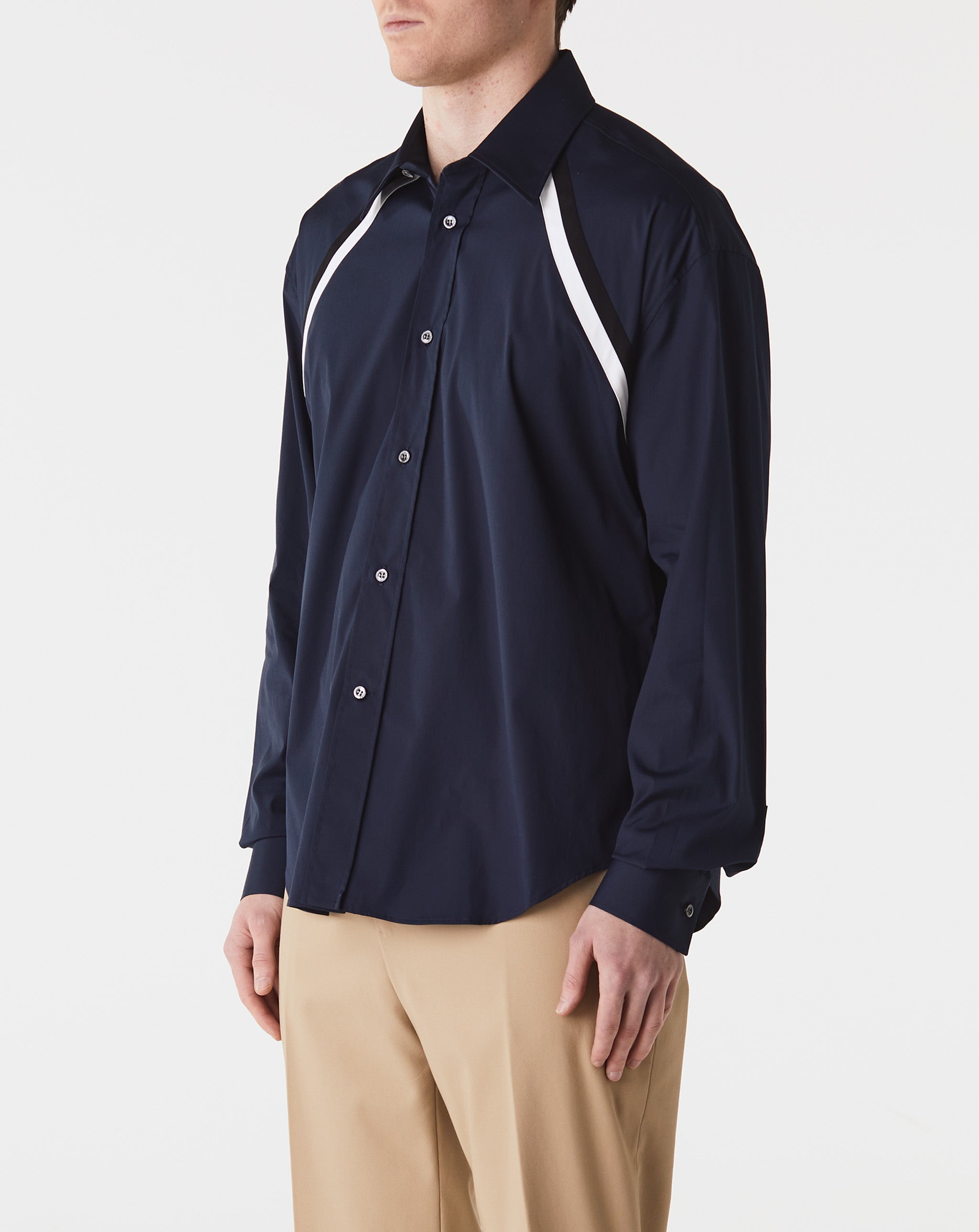 Stretch Poplin Shirt W/Trim