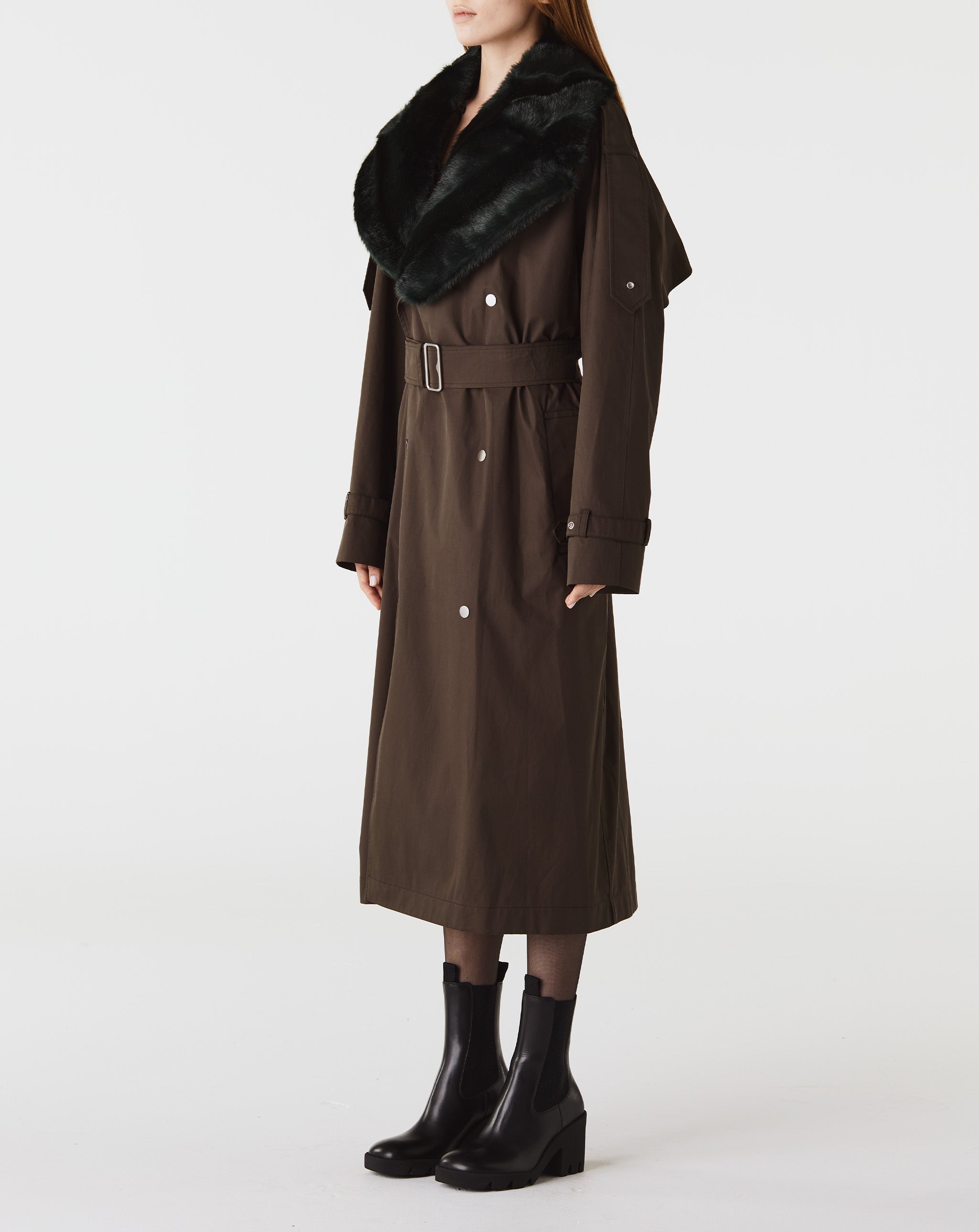 Fur Collar Raincoat